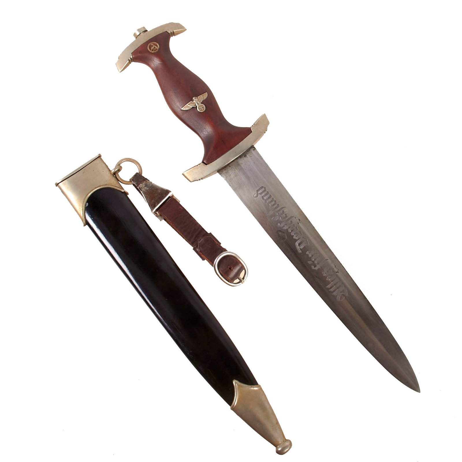 Buy Original German Early WWII NSKK Dagger by Ernst Pack & Söhne of Solingen with Scabbard and Belt Hanger | Original Firearms Antique For Sale
