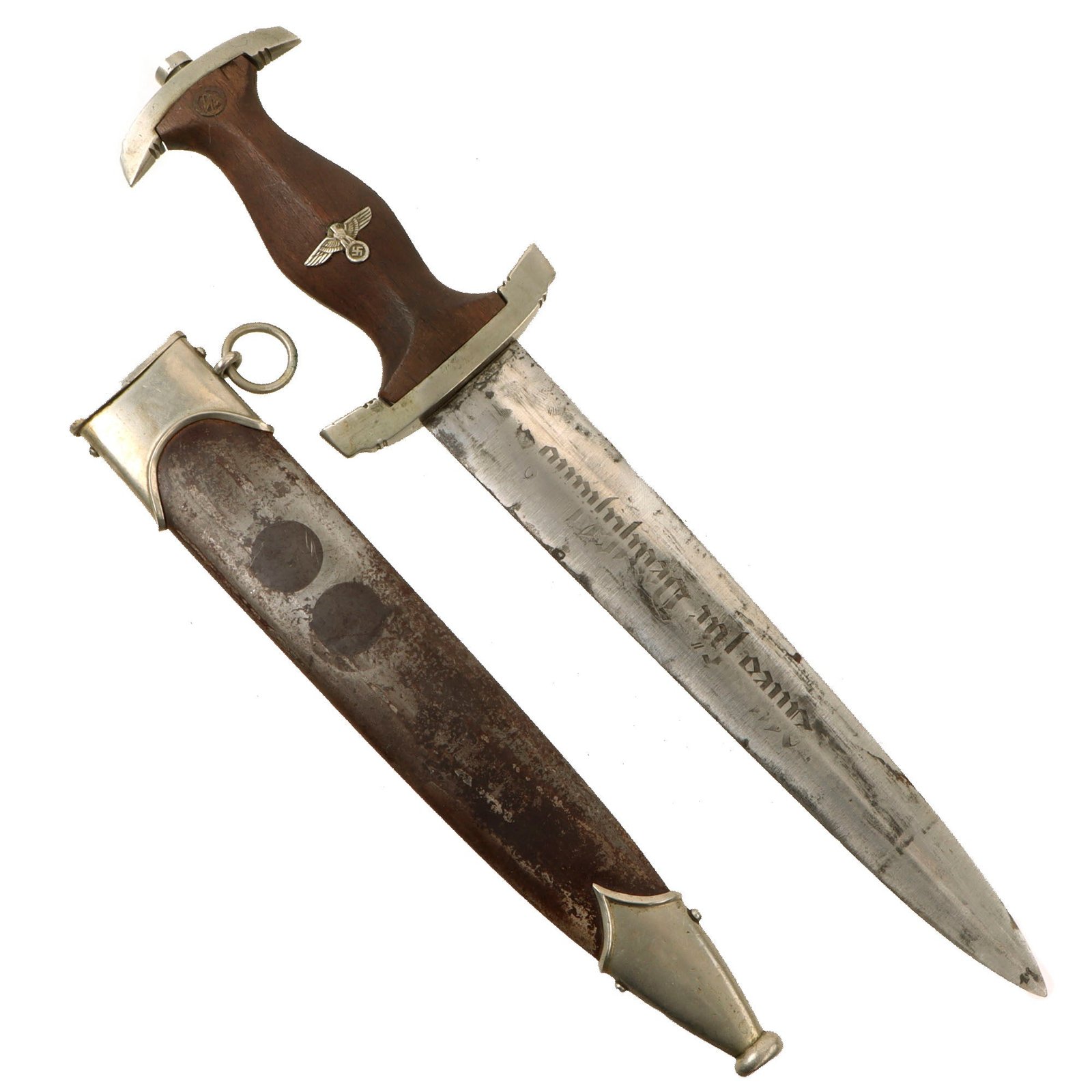 Original German WWII Early SA Dagger by E. Pack & Söhne of Solingen with Scabbard - Possible Ground Röhm Signature
