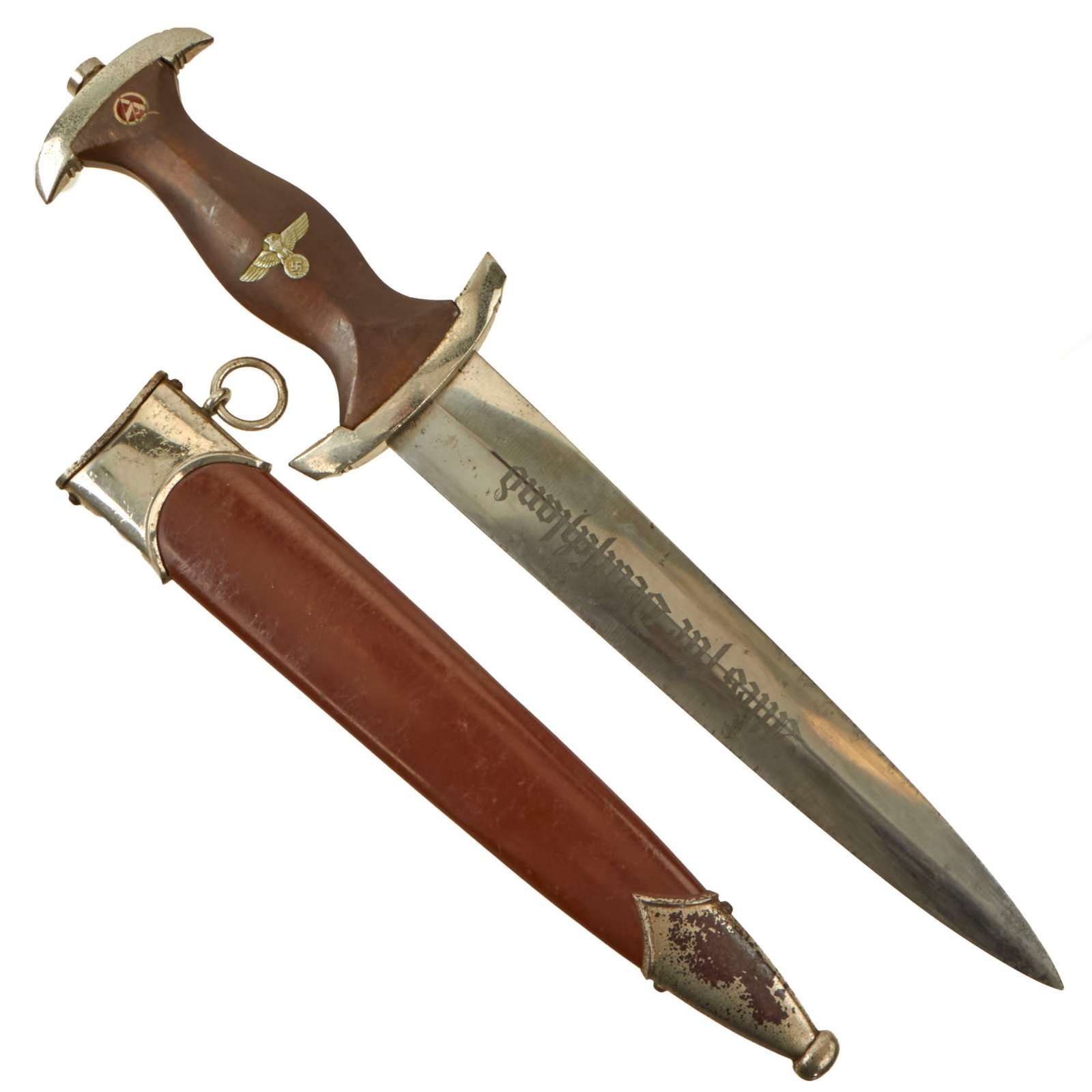 Buy Original German WWII SA Dagger by Rare Maker Emil Voos Waffenfabrik with Scabbard - RZM M7/2 | Original Firearms Antique For Sale