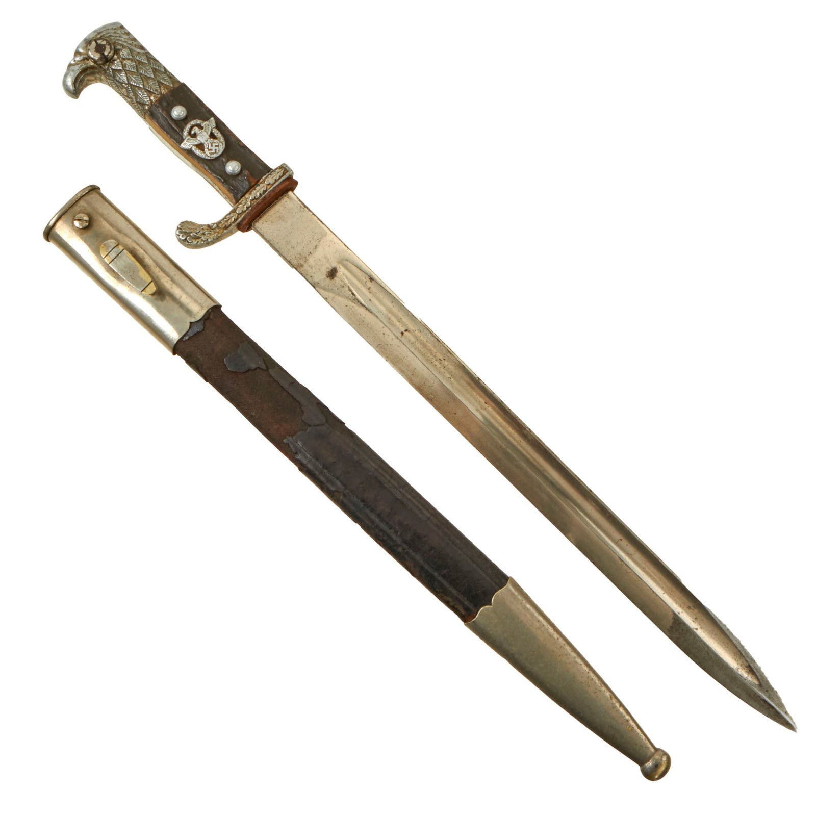 Buy Original German WWII Bremen Metropolitan Police Long Dress Bayonet with Scabbard | Original Firearms Antique For Sale
