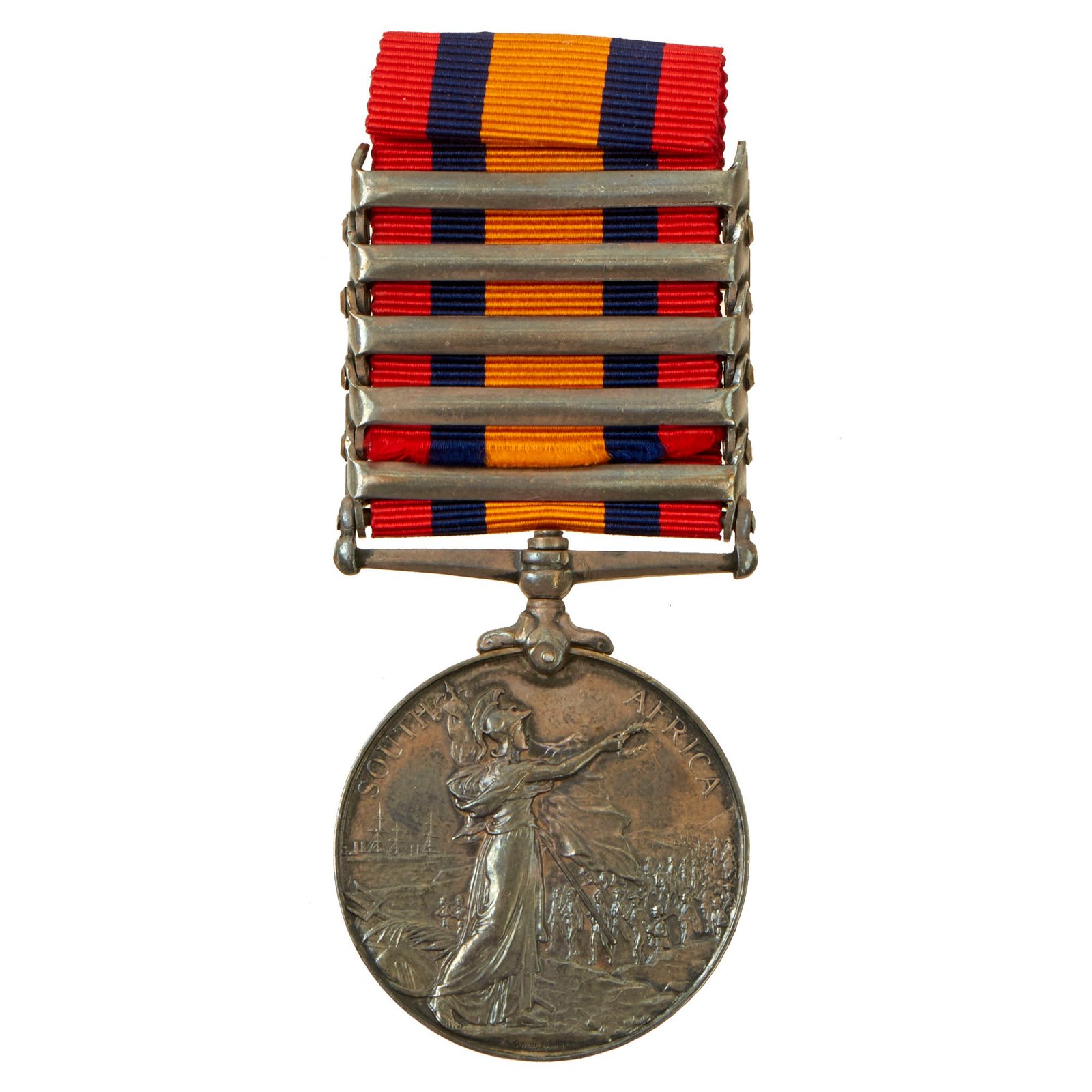 Buy Original British Second Boer War Named Version Three Queen's South Africa Medal With 5 Clasps - Sergeant W. Jones, Yorkshire Regiment | Original Firearms Antique For Sale