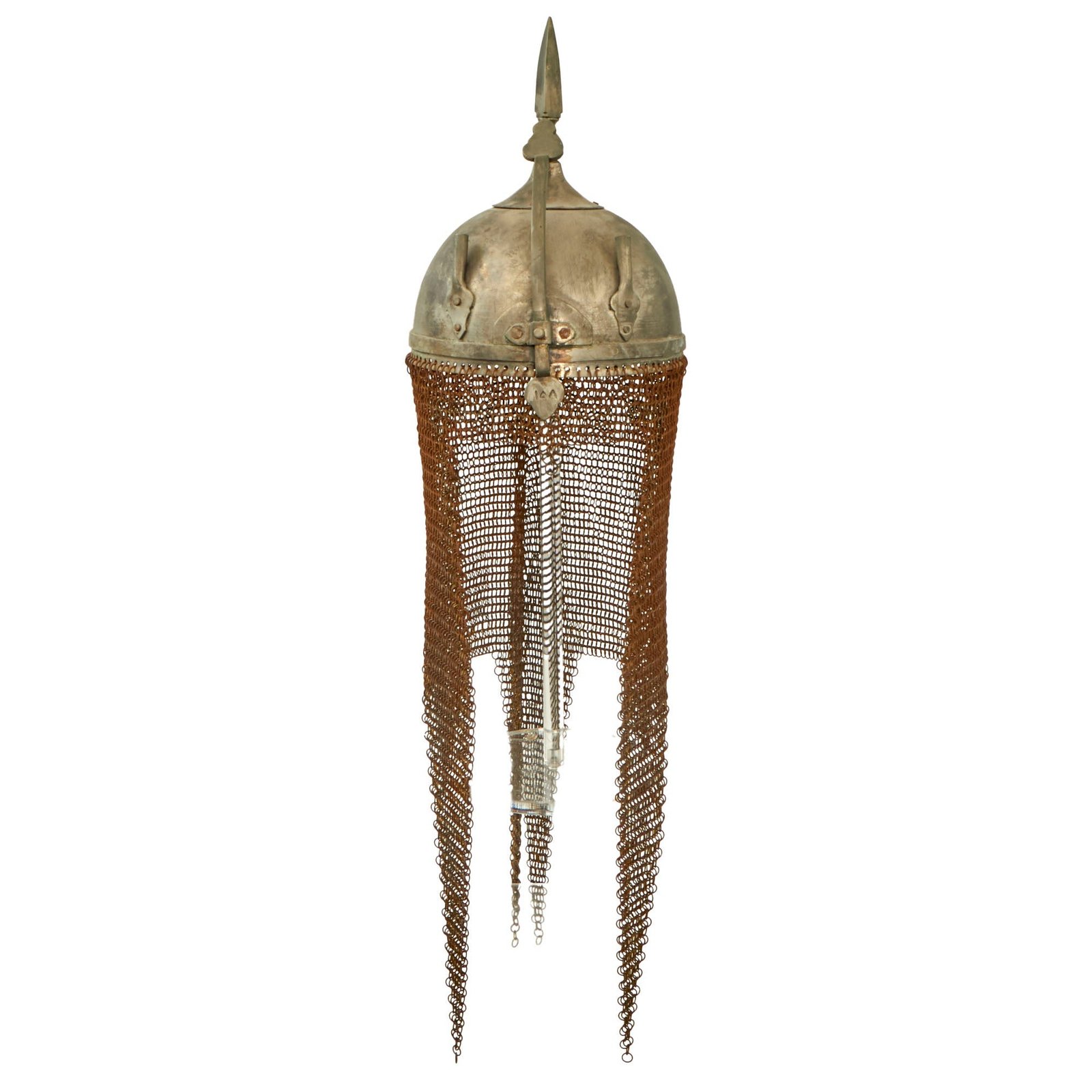 Buy Original Magnificent Indo-Persian Kulah Khud Spiked War Helmet with Retained Chain Guard - Early 19th Century | Original Firearms Antique For Sale
