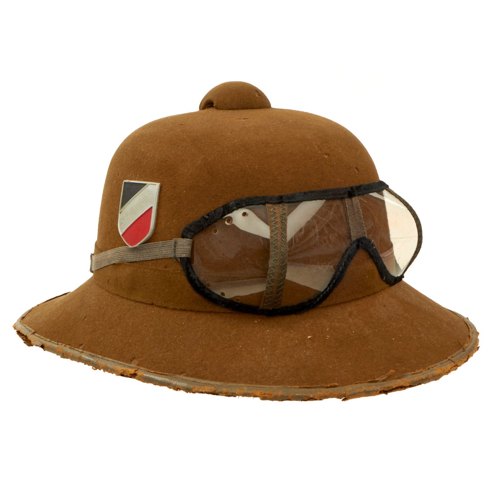 Buy Original German WWII 2nd Model Afrikakorps DAK Sun Helmet by J. H. Soffel with Eye Shields - Dated 1942 - Size 56 | Original Firearms Antique For Sale