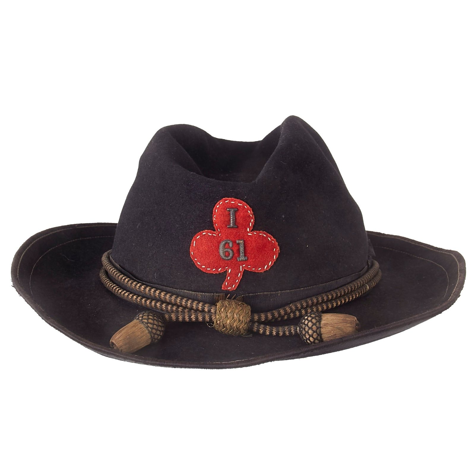 Buy Original U.S. Civil War Identified 61st New York Union Officer Slouch Hat with Corps Badge to Captain Frederick Cocheu, Wounded Three Times - Worn at Petersburg | Original Firearms Antique For Sale