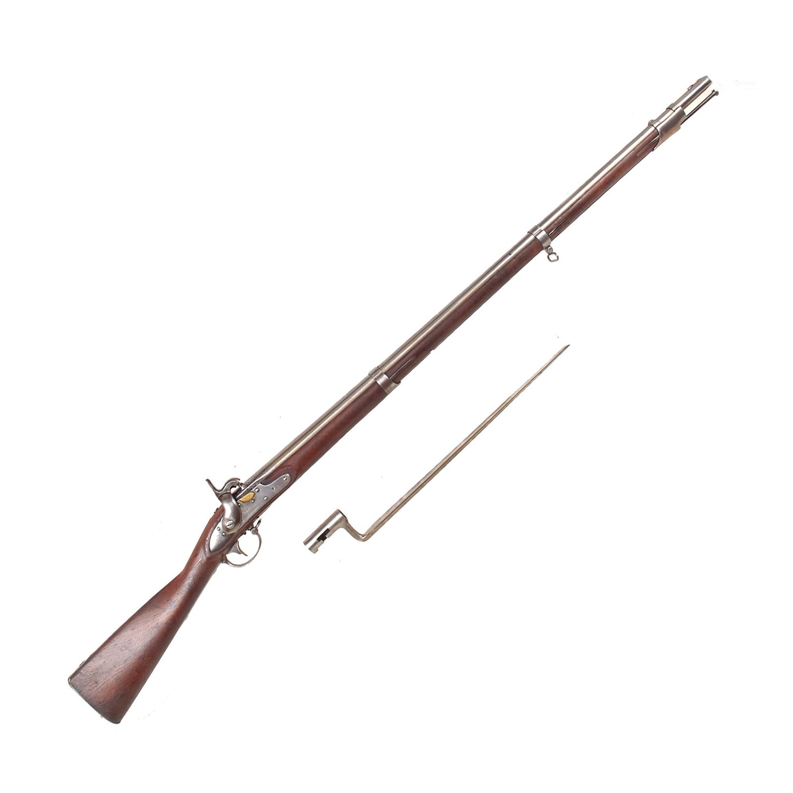 Buy Original U.S. Springfield Model 1822 Percussion Converted Musket by P. & E.W. Blake of New Haven with Bayonet - Dated 1828 | Original Firearms Antique For Sale