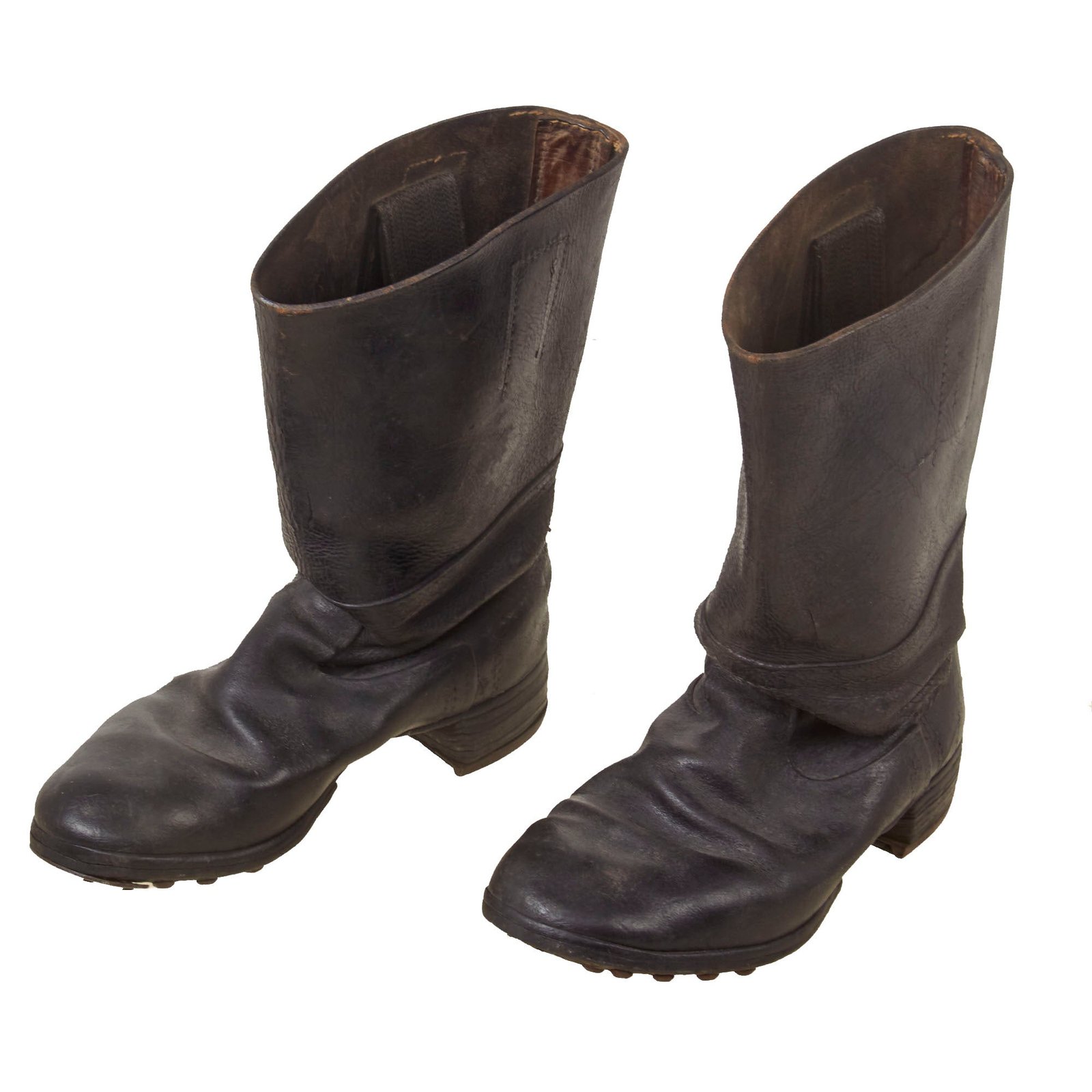 Buy Original German WWII M1866 Style Marschstiefel Enlisted Issue Marching Jack Boots with Pull-up Straps & Hobnails - Excellent | Original Firearms Antique For Sale