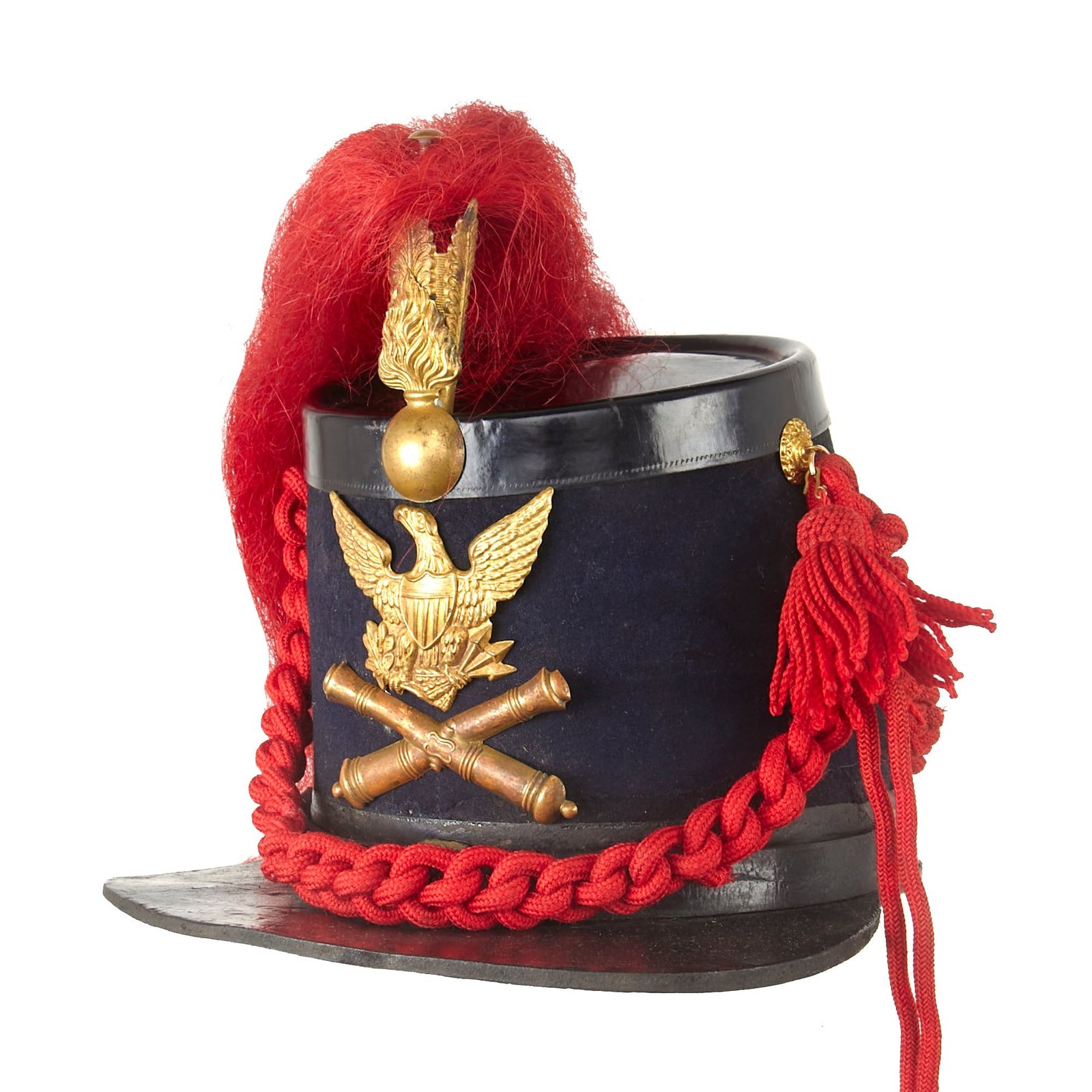 Buy Original U.S. Civil War 1864 Pattern Light Artillery Shako with Plume & Cords by Horstmann Brothers & Co. - Size 3 | Original Firearms Antique For Sale