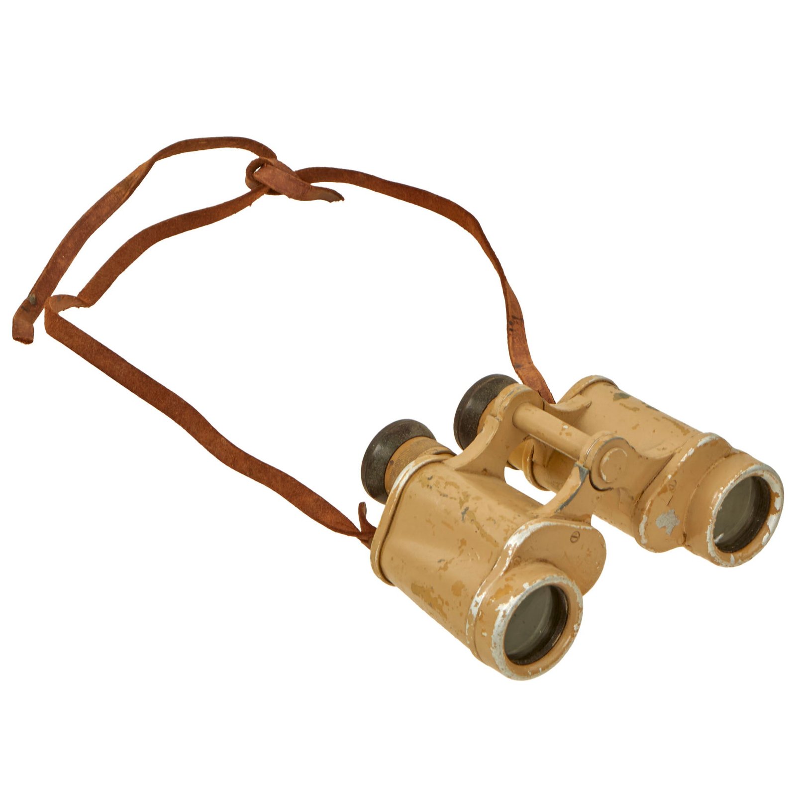 Buy Original German WWII 6x30 Dienstglas Binoculars in Ordnance Tan by Swarovski with Tied Neck Strap | Original Firearms Antique For Sale