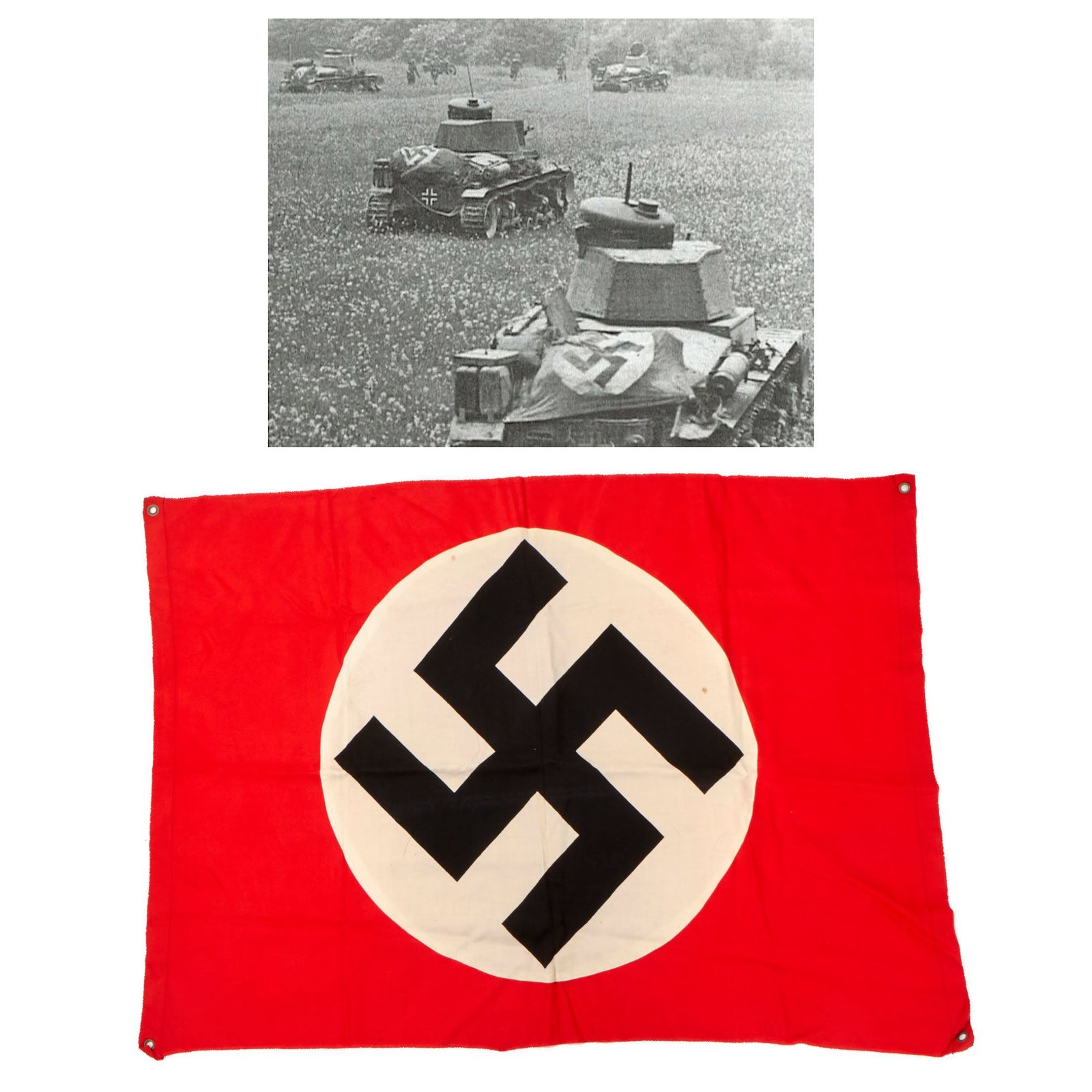 Buy Original German WWII Panzer Tank and Vehicle Identification Flag - 30" x 41" | Original Firearms Antique For Sale