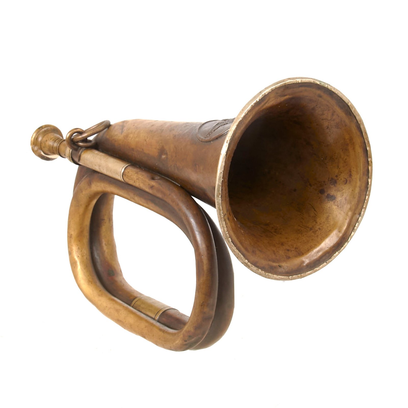 Buy Original Imperial German WWI Military Bugle Bearing Prussian Crest by C.W. Moritz of Berlin - Dated 1914 | Original Firearms Antique For Sale