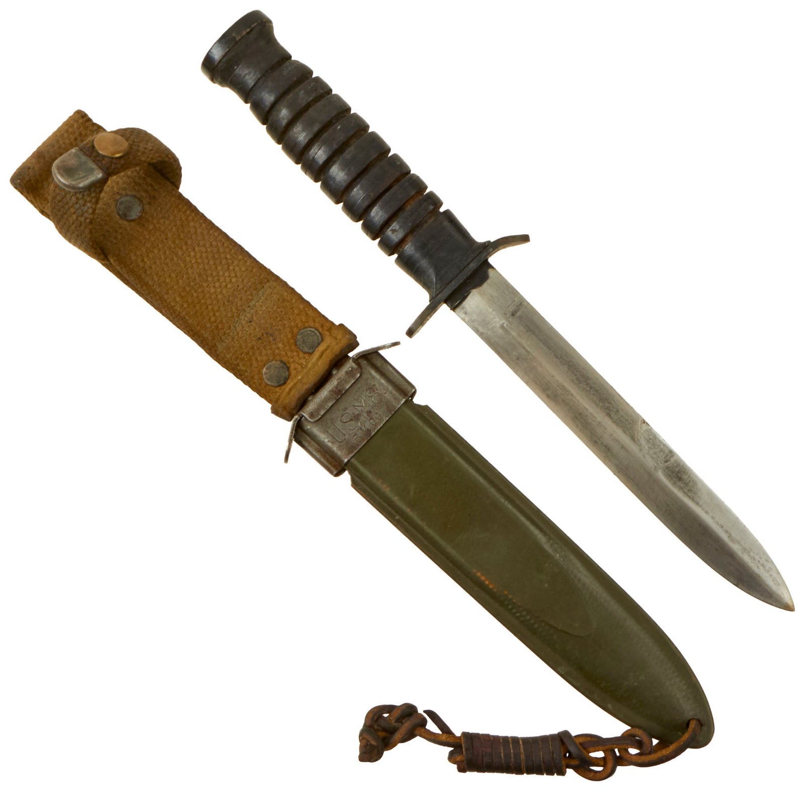 Buy Original U.S. WWII M3 Fighting Knife by CASE with Updated M8 Scabbard by B.M. Co. | Original Firearms Antique For Sale