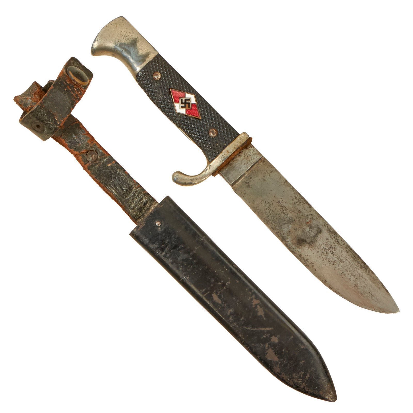 Buy Original German WWII Late Pattern HJ Knife by Artur Schüttelhofer with Scabbard - RZM M7/13 | Original Firearms Antique For Sale