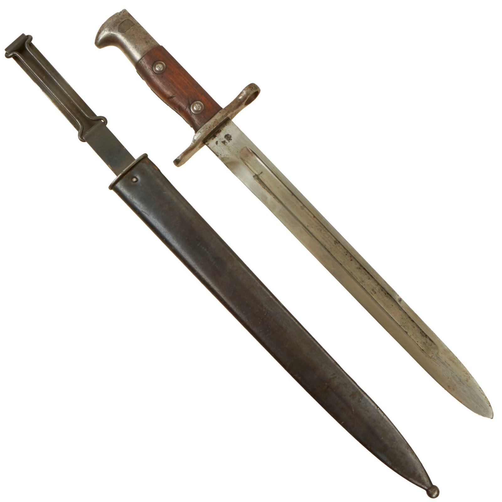 Buy Original U.S. Philippine - American War Model 1892 Krag Rifle Bayonet and 2nd Pattern Scabbard - Dated 1900 - Excellent | Original Firearms Antique For Sale