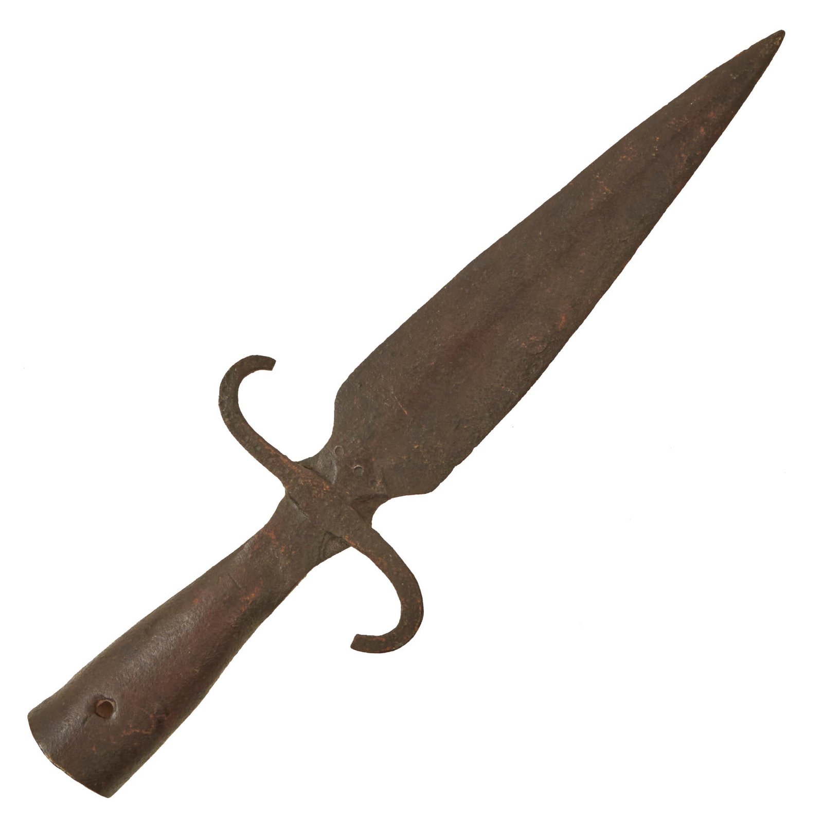 Buy Original U.S. American Revolutionary War Crude Iron Spontoon Head with Light Ornamentation - Excellent | Original Firearms Antique For Sale