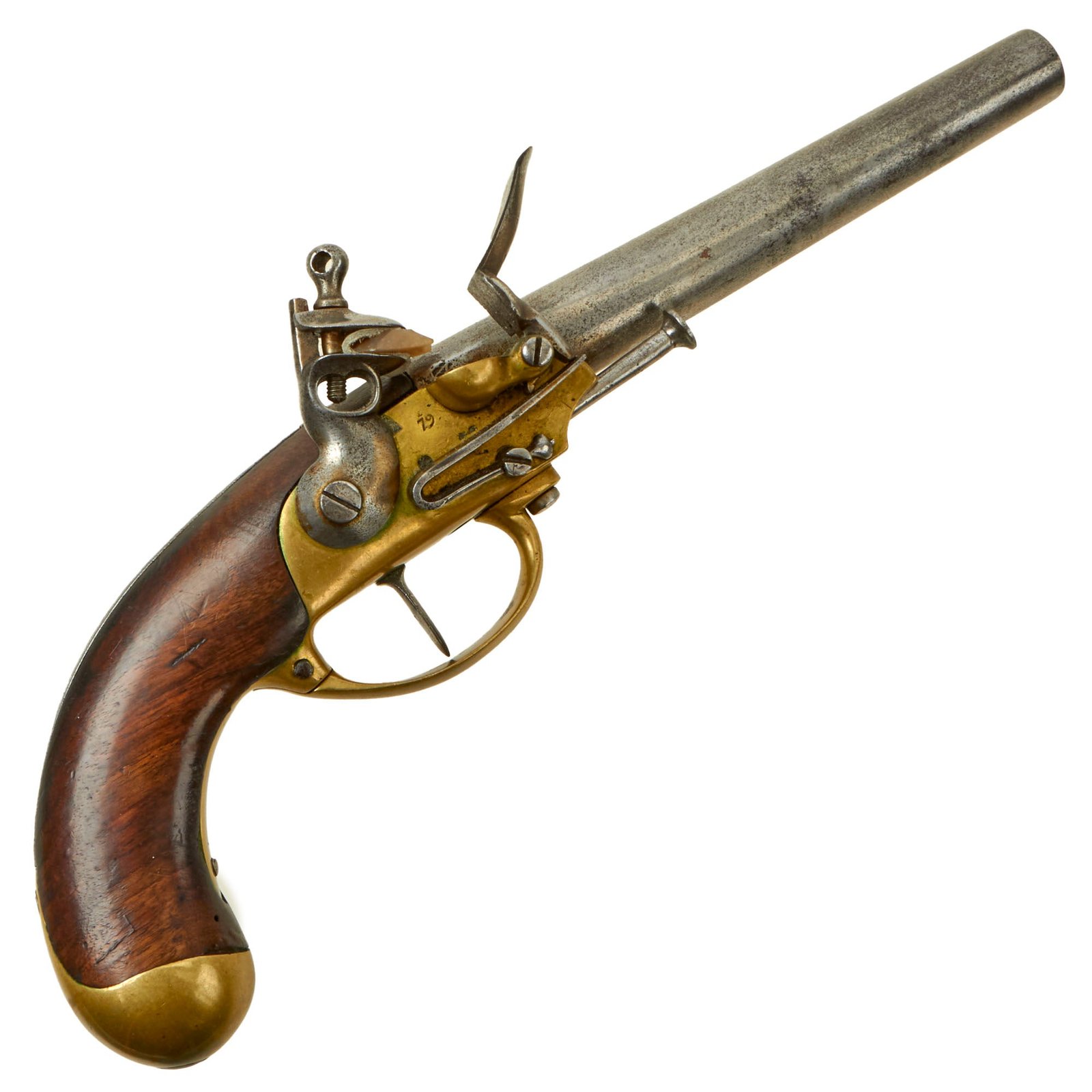 Buy Original French Modèle 1777 Brass Frame Flintlock Cavalry Pistol marked 79 - Unaltered - Circa 1790 | Original Firearms Antique For Sale