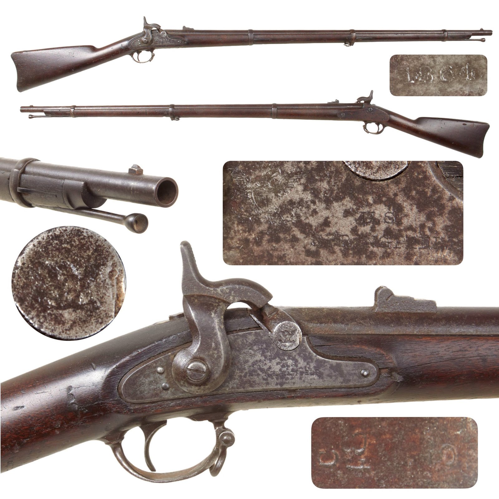 Original U.S. Civil War Springfield Model 1863 Transitional Type Rifled Musket by Springfield Armory - dated 1864