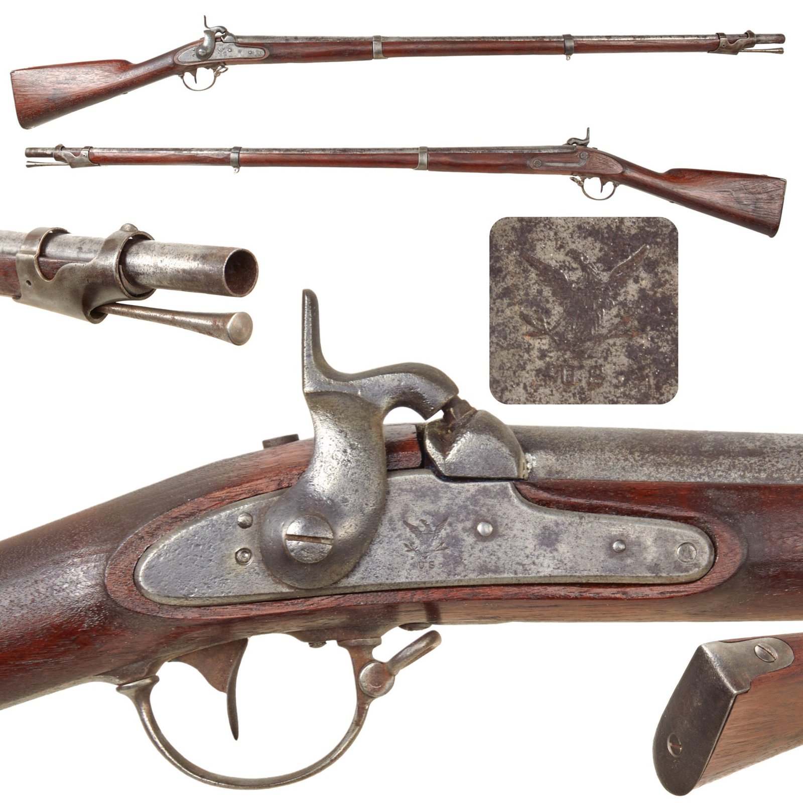 Original U.S. Civil War Era Springfield Model 1842 Percussion Rifled Musket with Replaced Stock