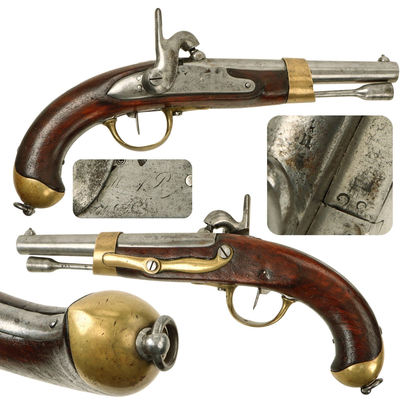 Original U.S. Civil War Era French Navy Modèle 1822T bis Percussion Converted Pistol