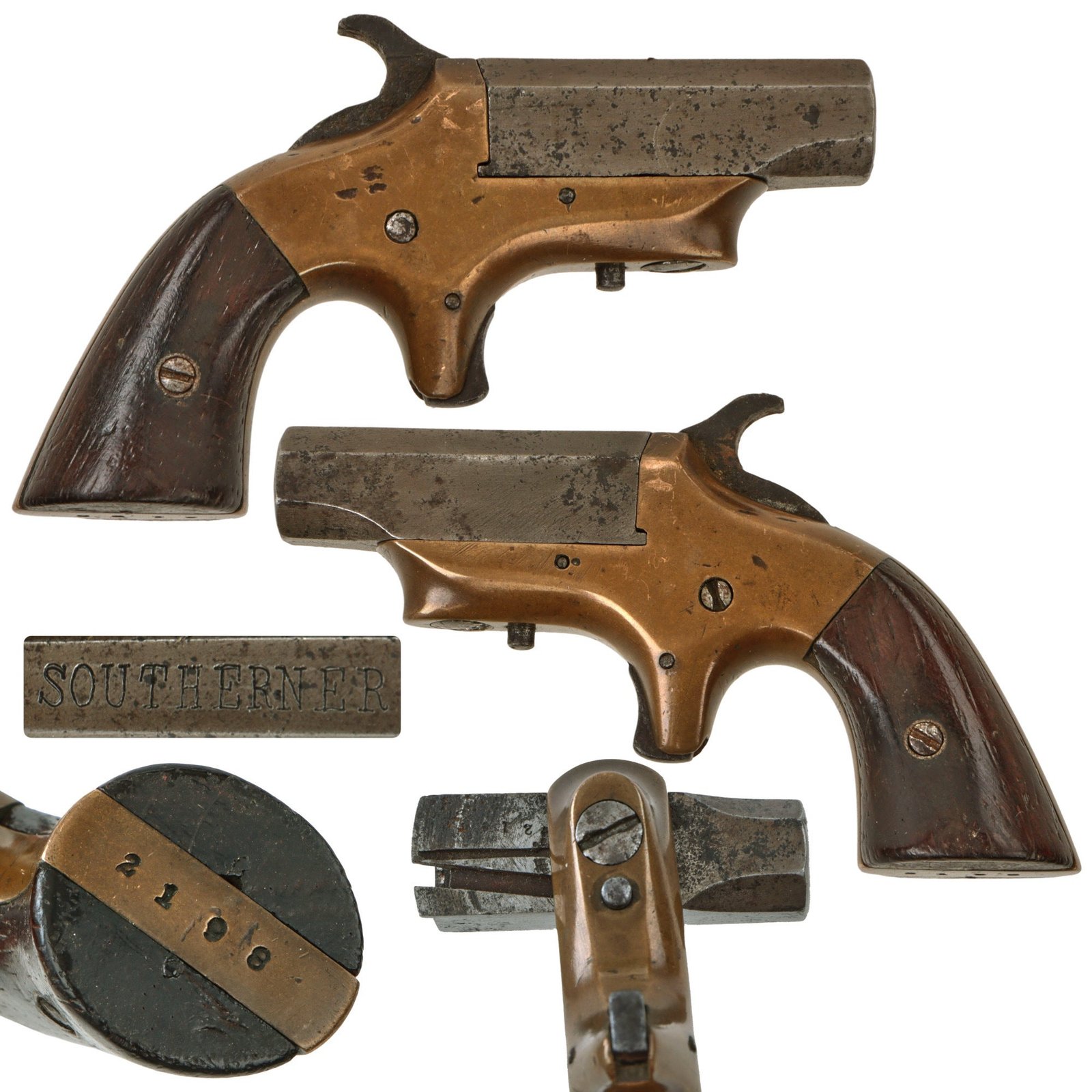 Original U.S. "Southerner" .41cal. Rimfire Single Shot Derringer by Merimack Arms & Mfg. Co. with Shortened Barrel - Serial 2198
