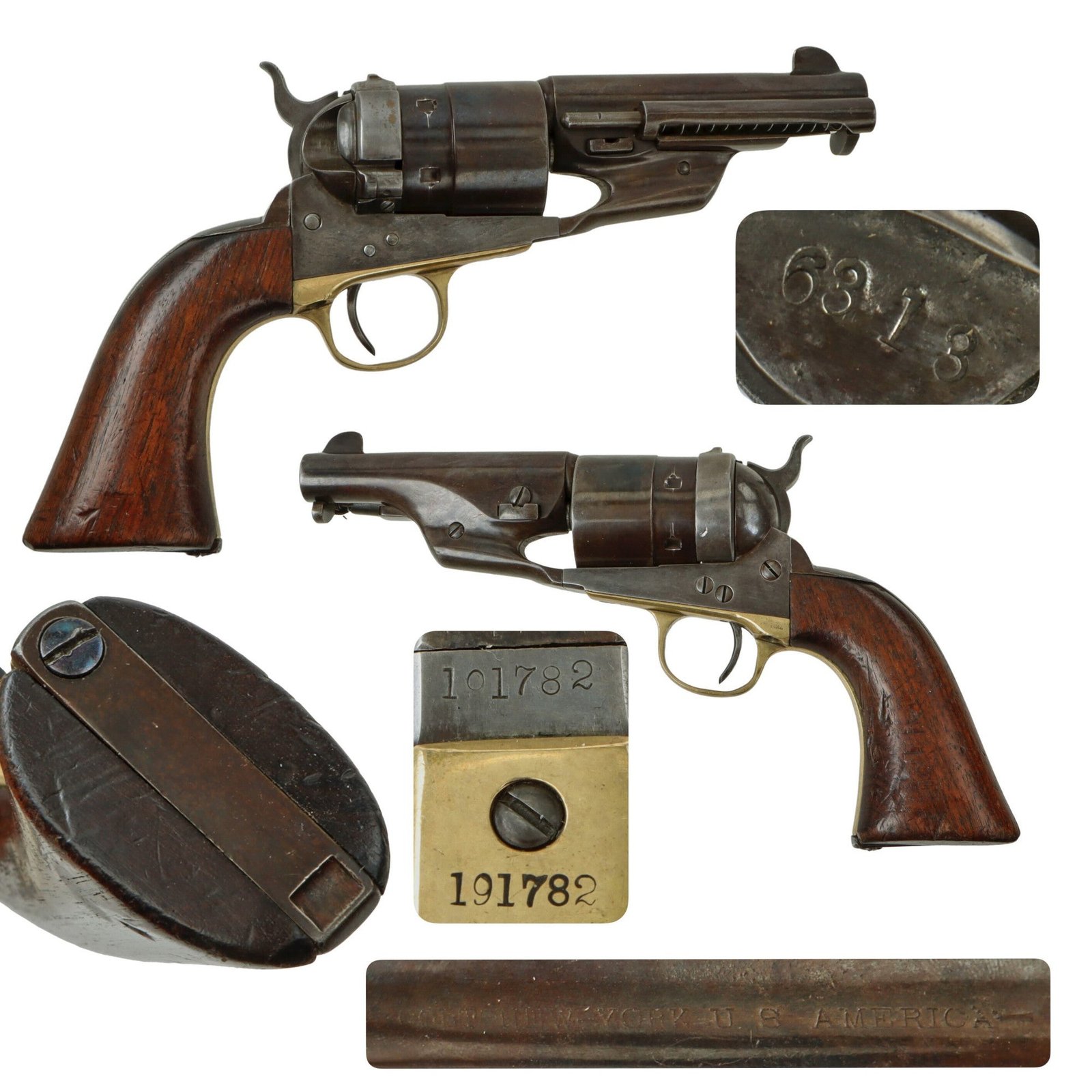 Original U.S. Indian Wars Colt Model 1860 Army .45 Richards Centerfire Converted Revolver with 3 3/4" Barrel Made in 1871 - Serial 191782