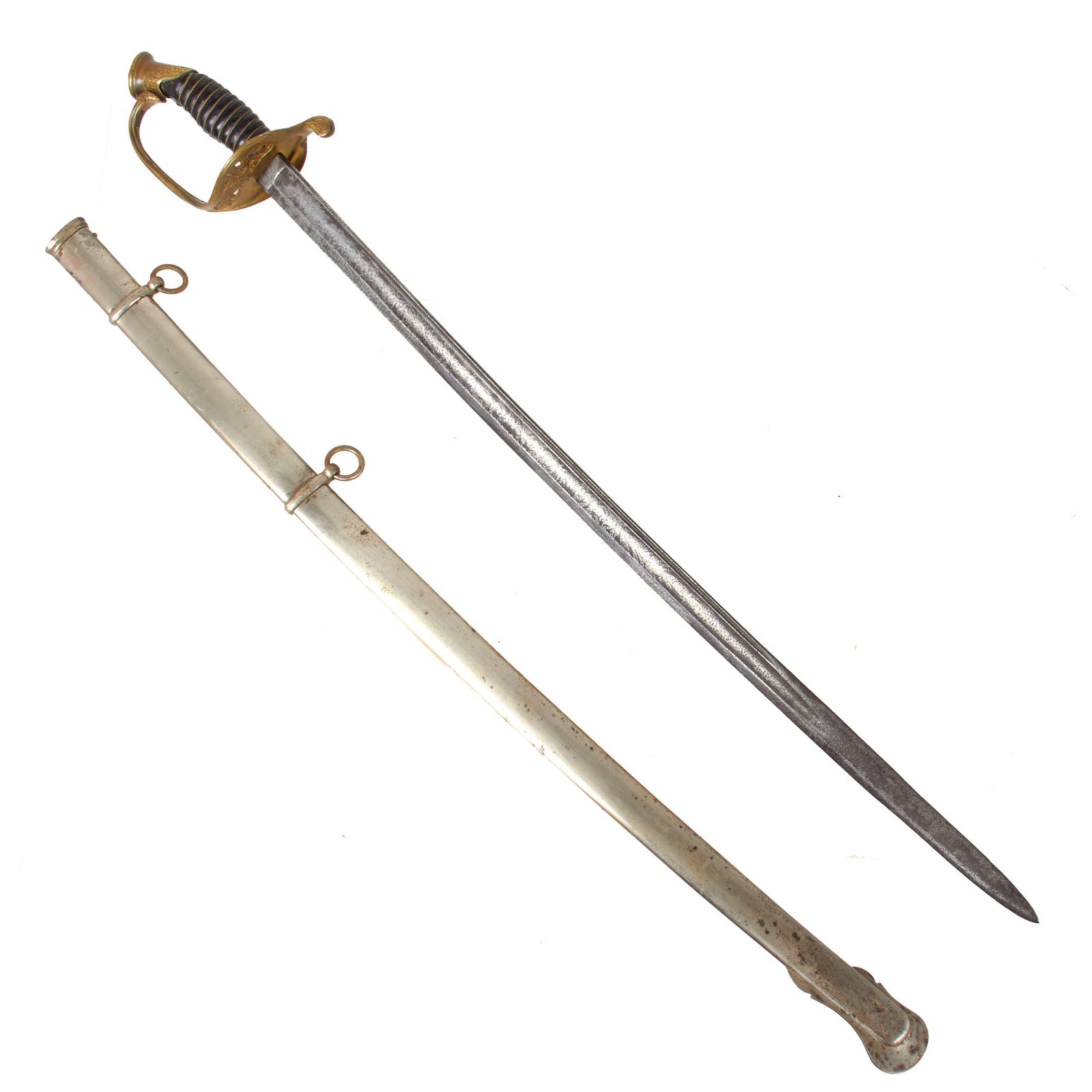 Original U.S. Civil War M1850 Foot Officer Sword by W.H. Horstmann & Sons with Etched German-Made Blade & Steel Scabbard