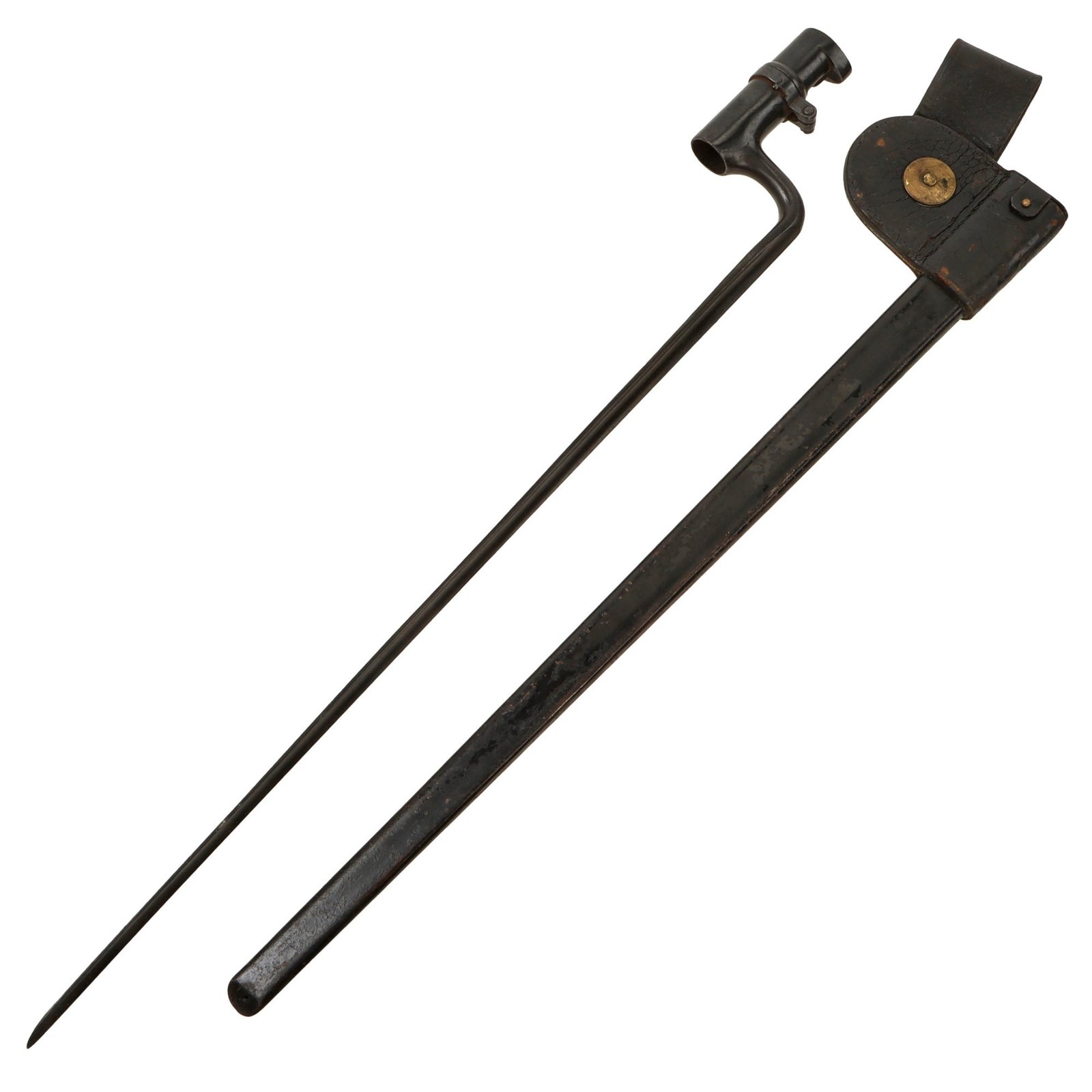 Original U.S. Springfield Trapdoor M1873 Rifle Socket Bayonet with NGP Pennsylvania National Guard Scabbard