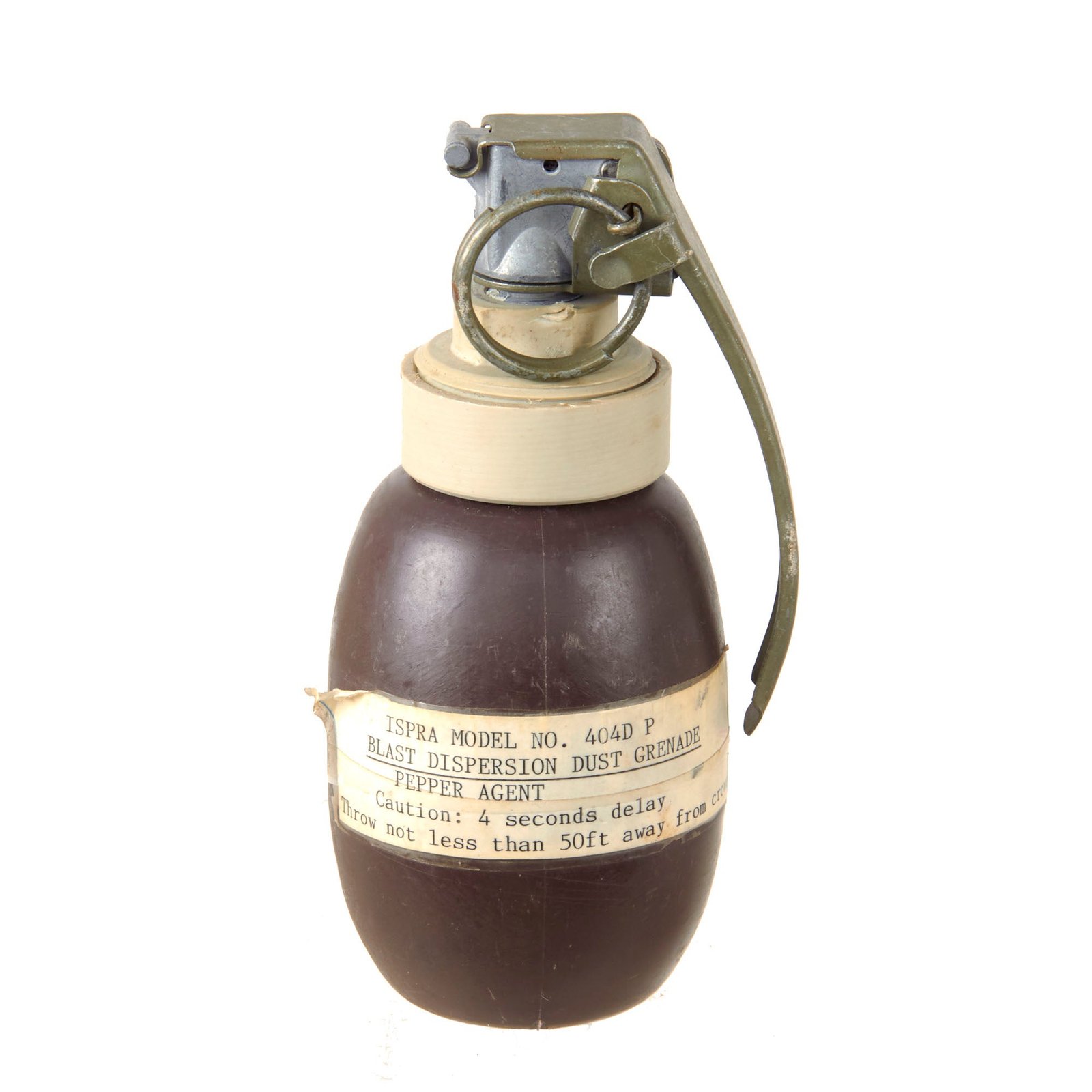 Original U.S. GWOT ISPRA Model No. 404D P Blast Dispersion Dust Grenade Sample Room Specimen - Inert