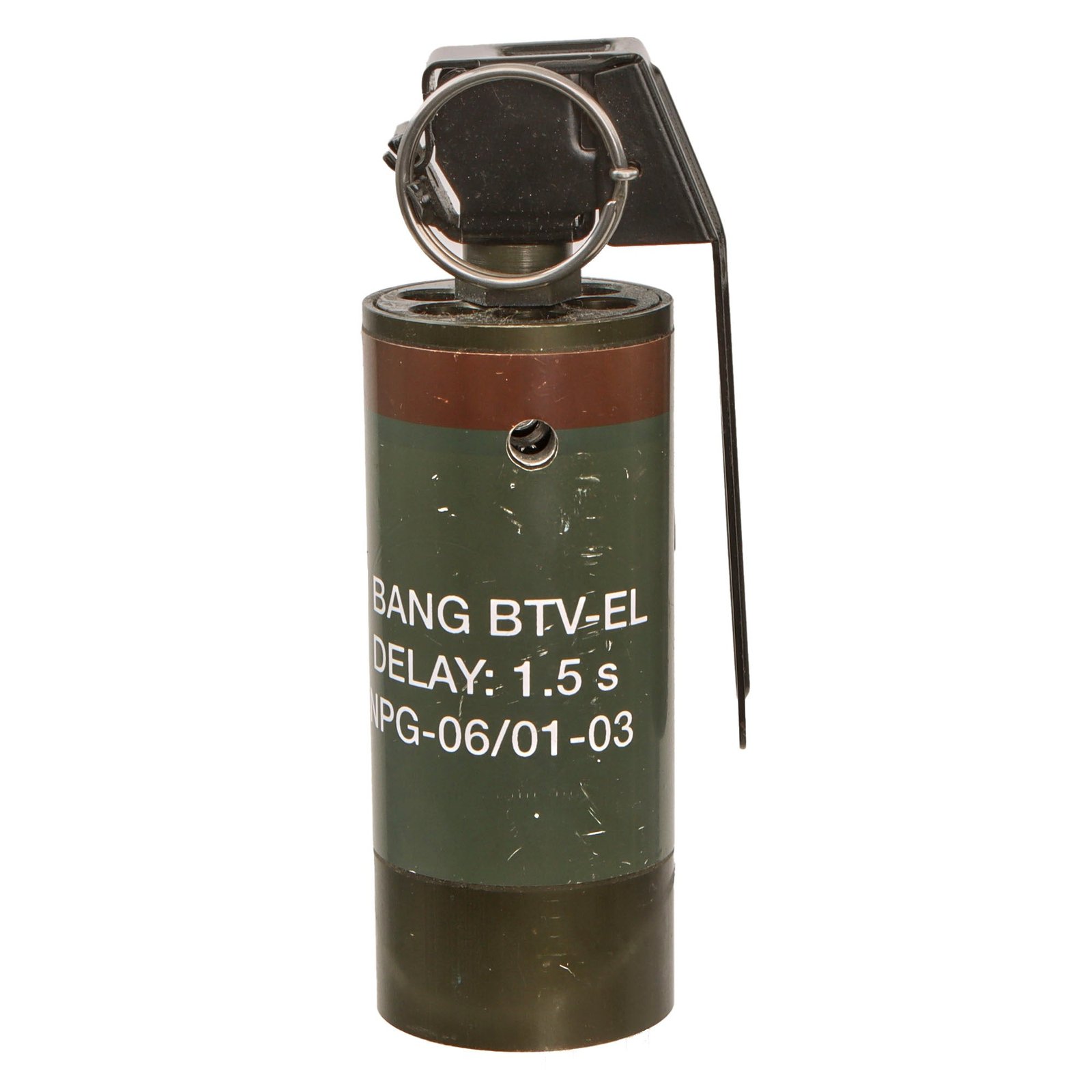 Original U.S. GWOT Inert Familiarization Model NICO BTV-1 Flash-Bang Grenade with DUMMY Sticker