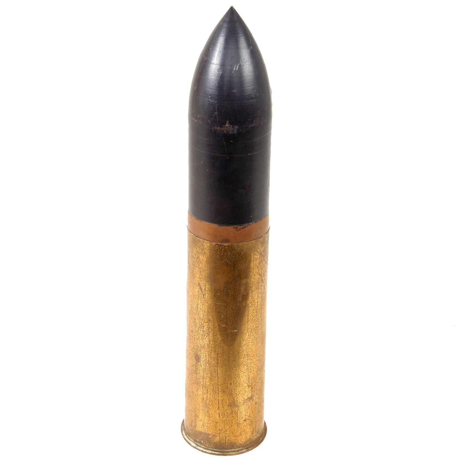 Original U.S. WWI Navy Inert 3” Armor-Piercing Round with Casing by Garland Manufacturing Company of Canada - Dated 1917