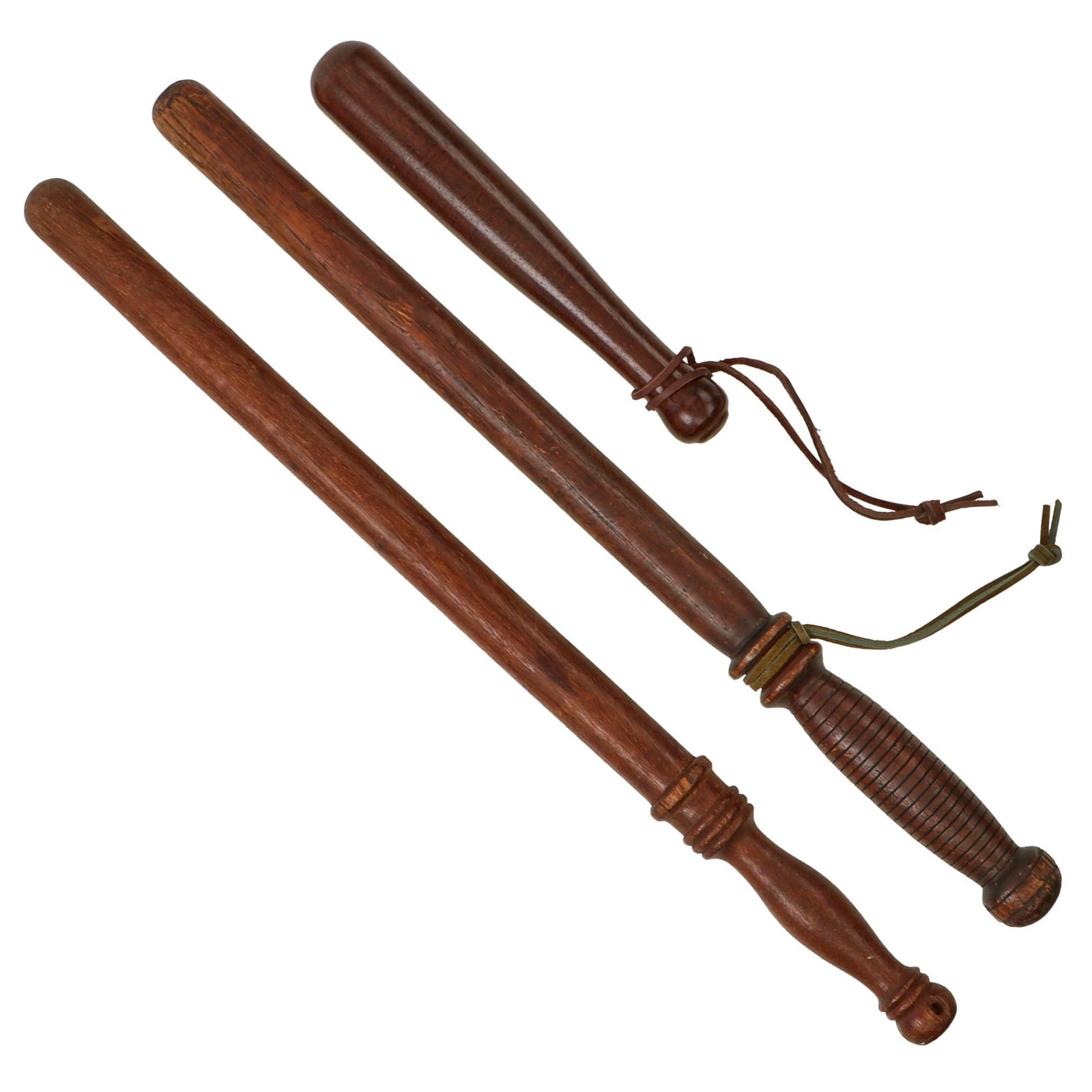 Original British & U.S. 1890s-1940s Vintage Truncheon Lot - Lot of Three