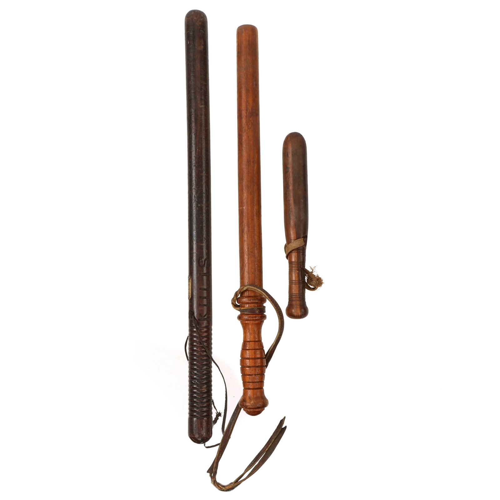 Original British & U.S. 1890s-1940s Vintage Truncheon Lot - Lot of Three