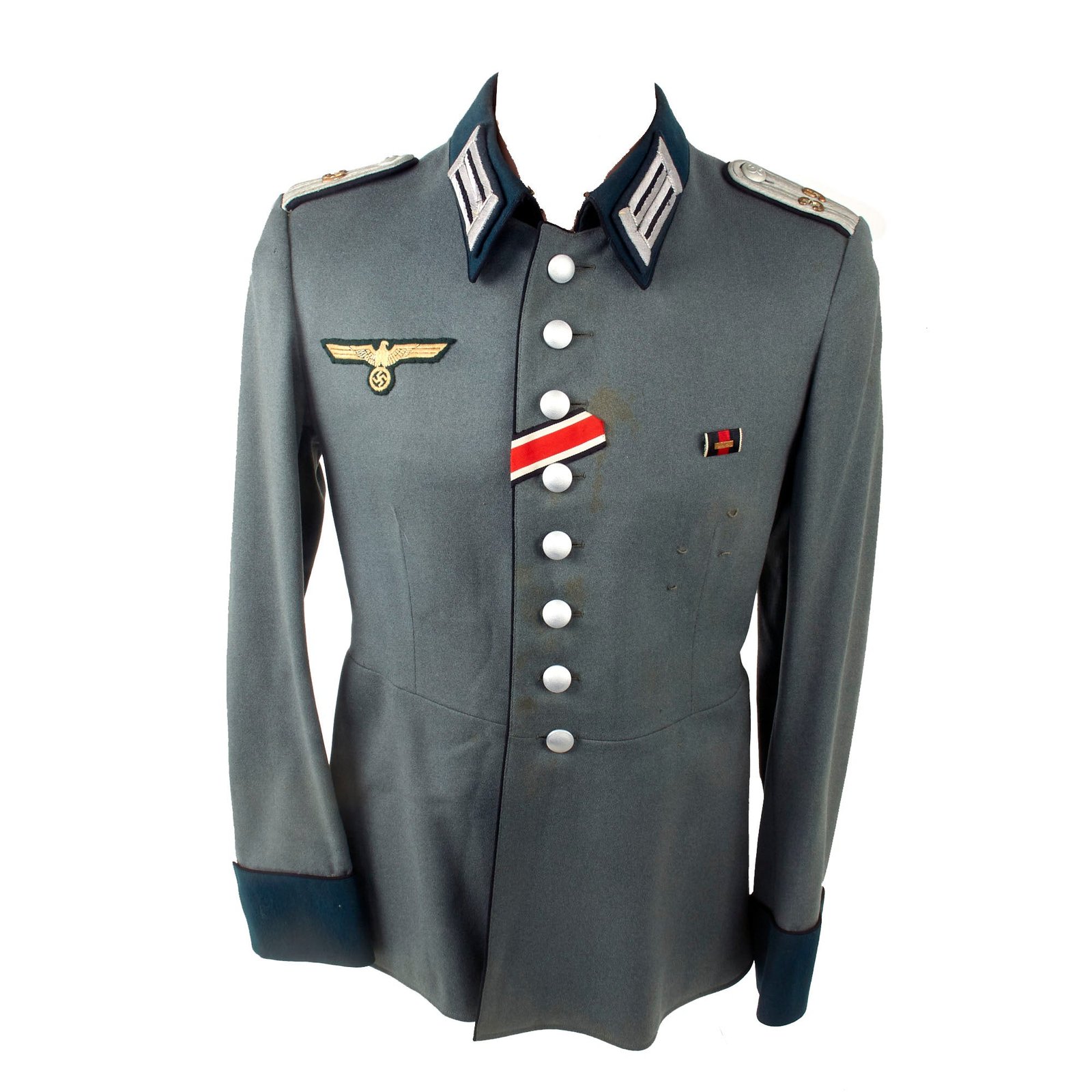 Original German WWII Heer Pioneer Combat Engineer Leutnant Officer M35 Waffenrock Dress Tunic by Paul Seifert - Removed Cuff Litzen