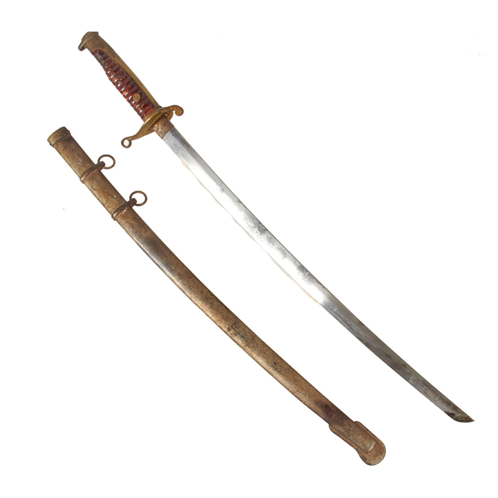 Original Imperial Japanese WWII Era Navy M1889 Naval Prison & Shore Patrol Sword with Scabbard