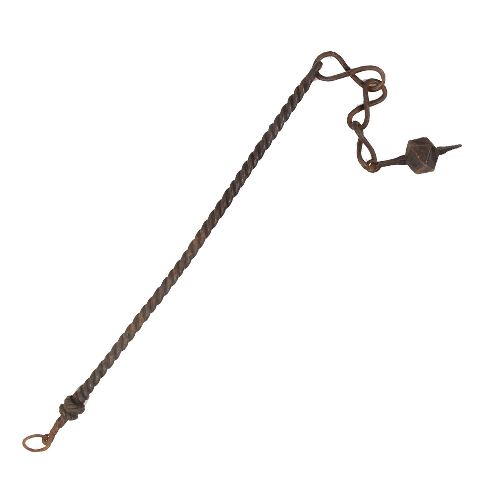 Original Victorian Era Blacksmith-Made Copy of Long Medieval Twisted Mace - 46” Long