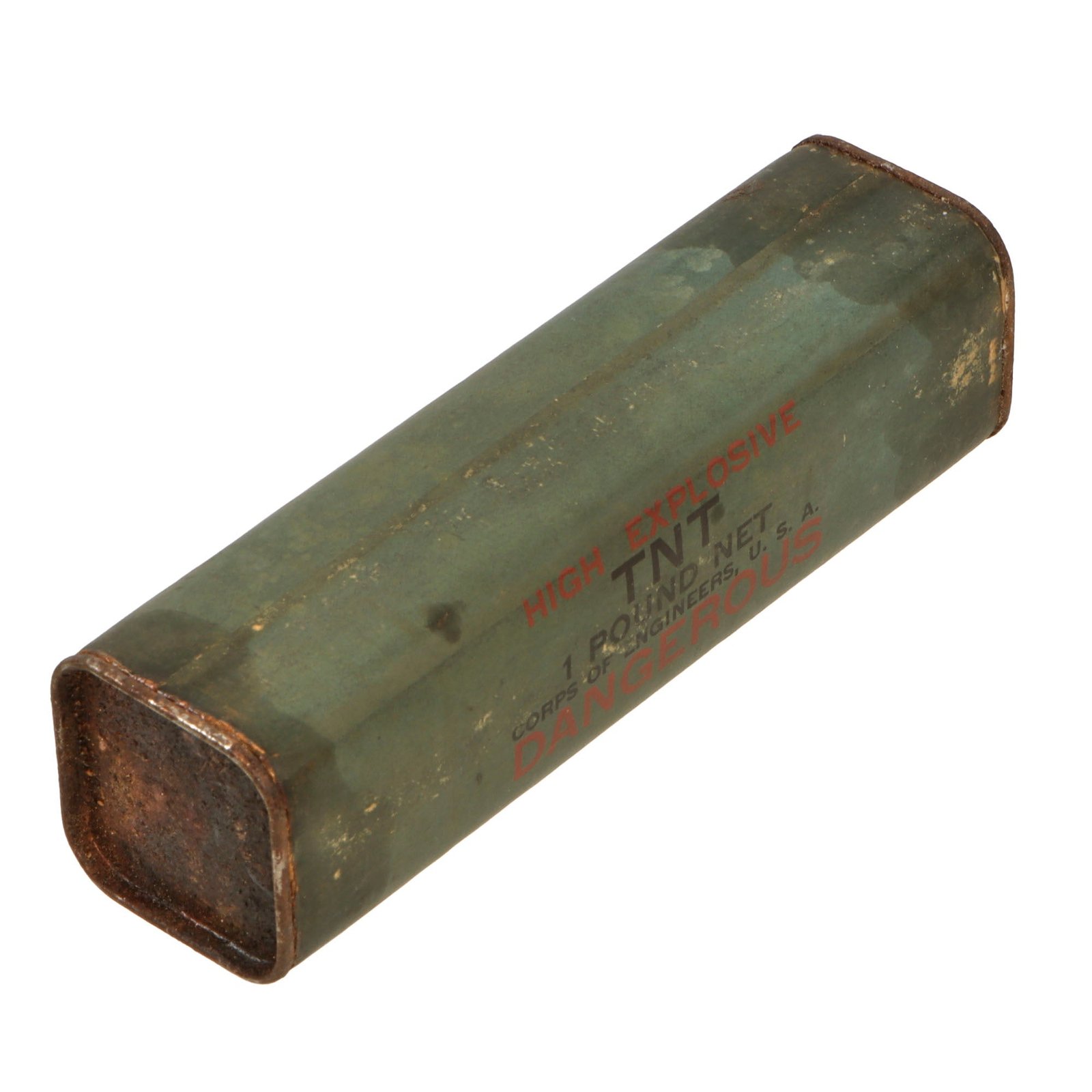 Original U.S. WWII Corps of Engineers High Explosive TNT 1 Pound Block - INERT