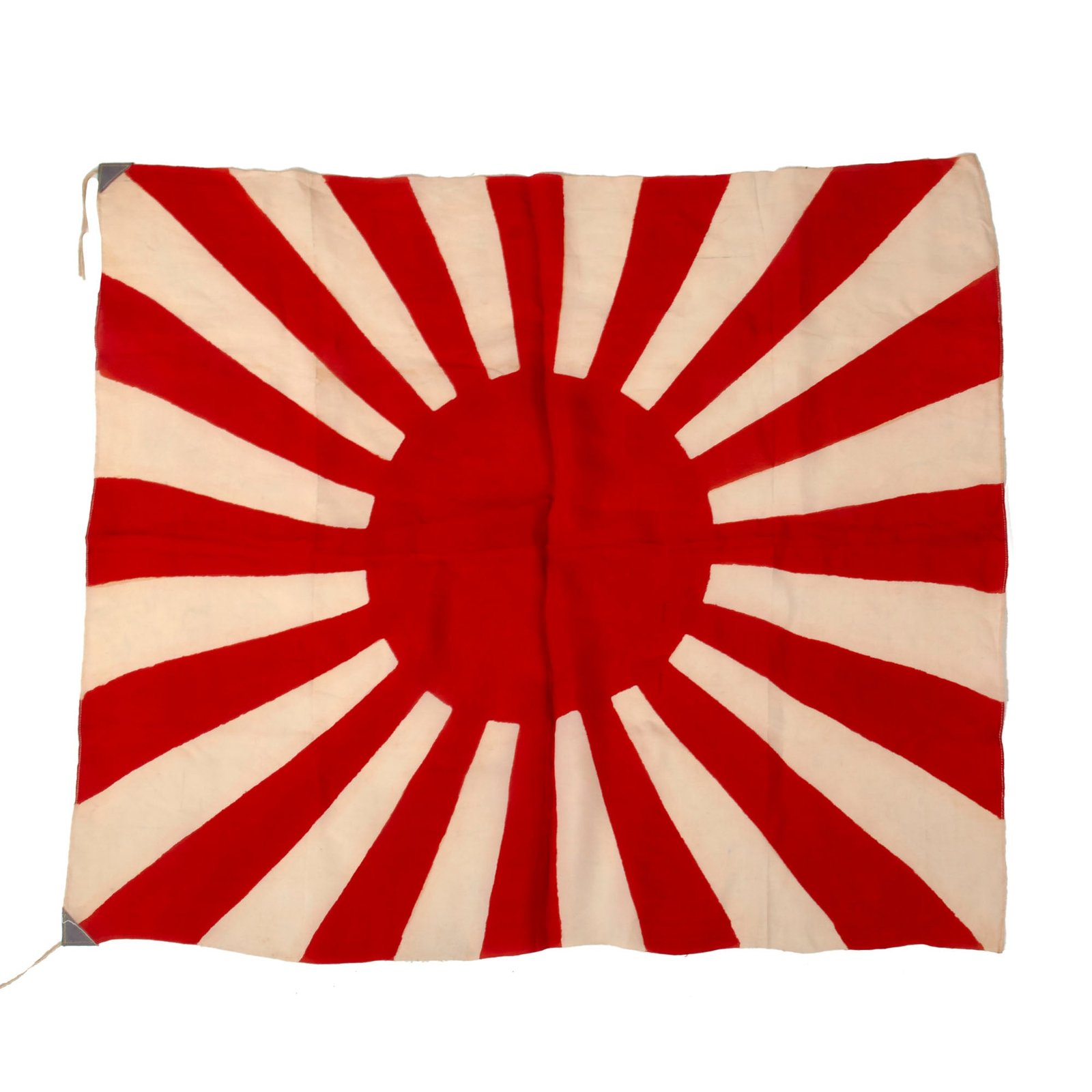 Original Japan WWII Imperial Japanese Army Rising Sun Silk War Flag - Excellent - 28 x 33”