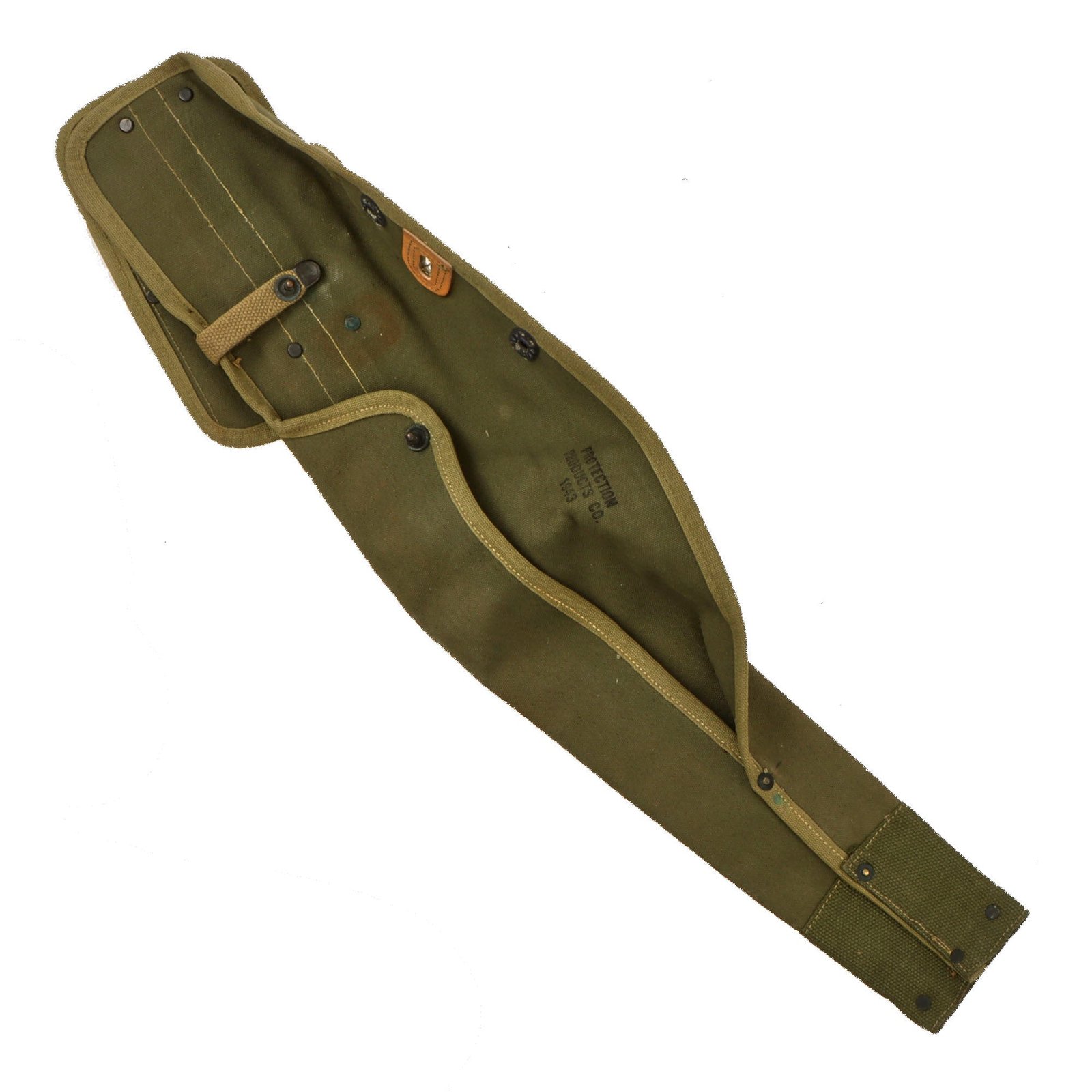 Original U.S. WWII Canvas M1 Carbine “Experimental” Khaki Canvas Scabbard by Protection Products Co. - Dated 1943