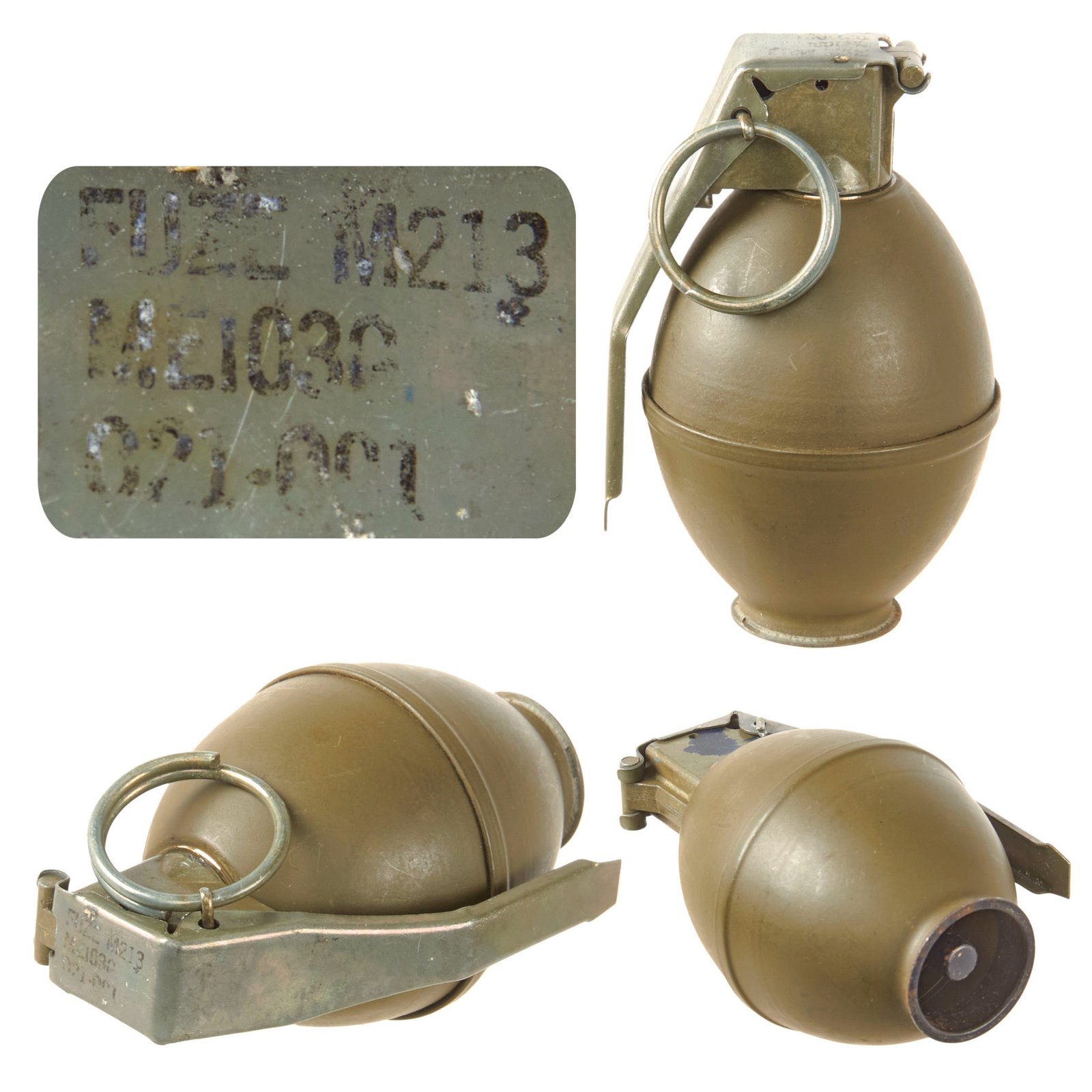 Original U.S. Korean War Vietnam War Rare M26 Lemon Grenade with M213 Fuze - Inert