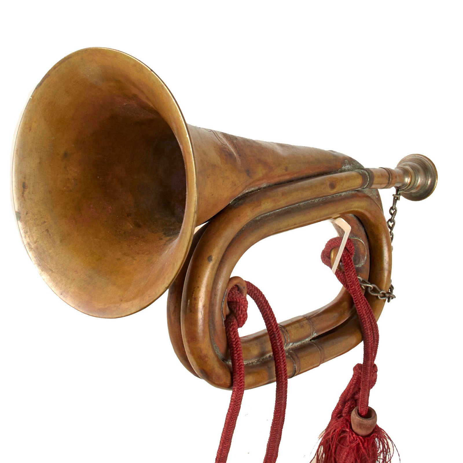 Original U.S. Indian Wars Bugle with Red Artillery Cord by Lyon & Healy of Chicago