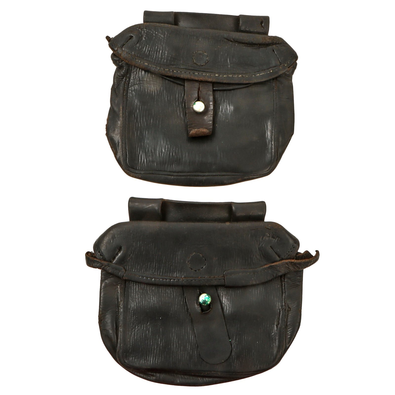 Original Norwegian WWI Era Krag Jørgensen Ammunition Pouches Marked Norwegian Army - Set of 2