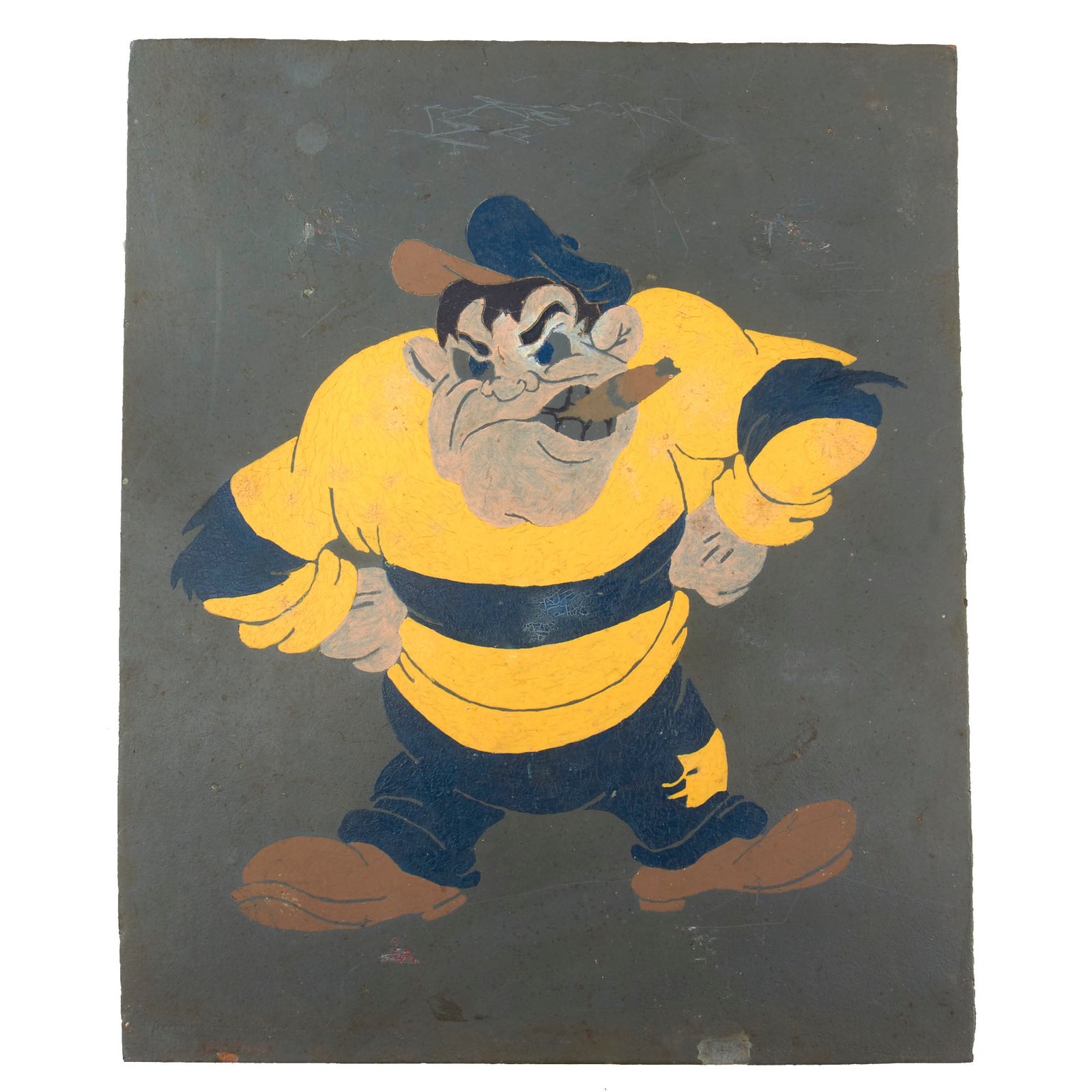Original U.S. WWII Era Navy PT Boat Insignia Painted on Masonite - Needs Research - 9 ⅛ x 11 ⅛”