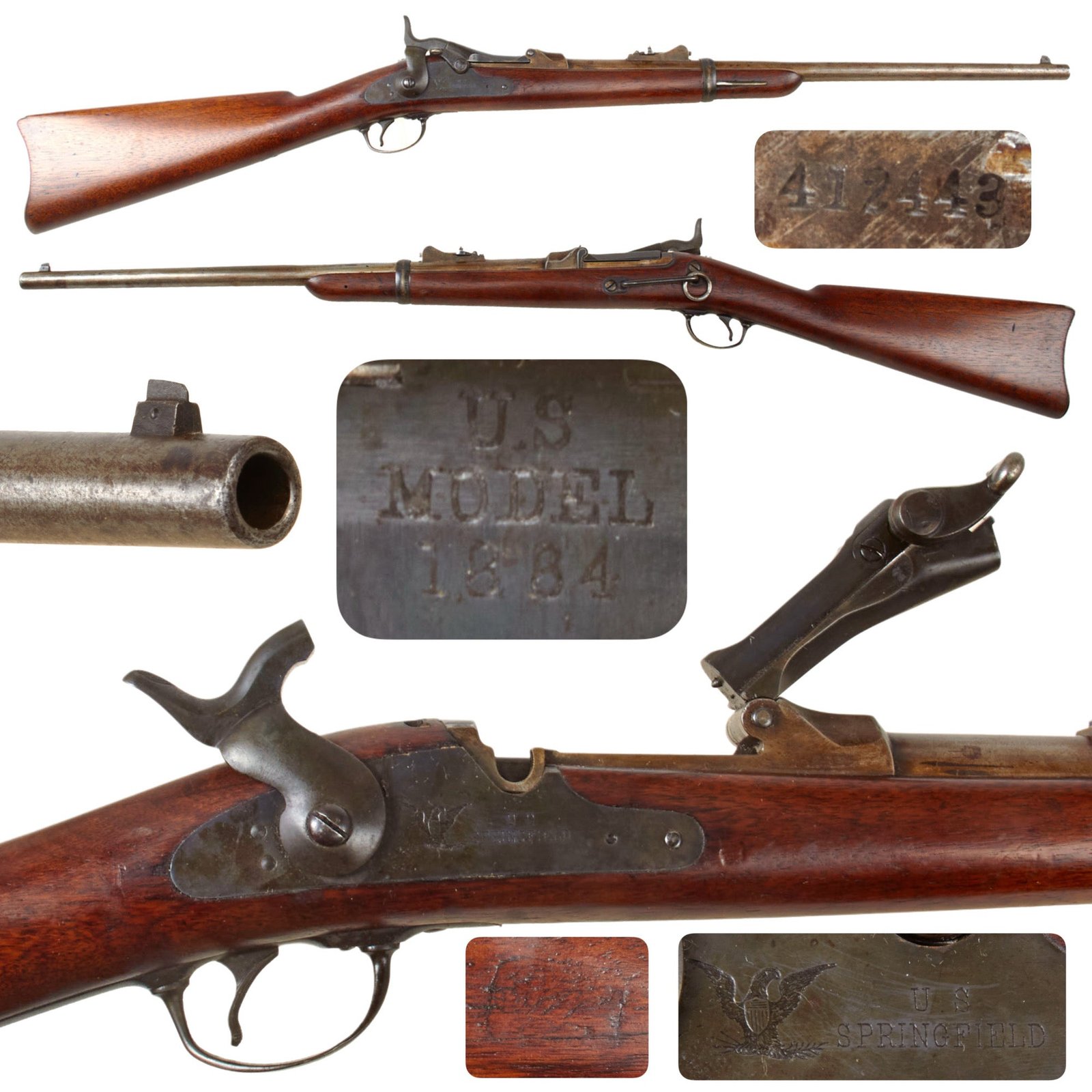 Original U.S. Springfield Trapdoor Model 1873 Saddle Ring Cavalry Carbine Made in 1888 - Serial 412443