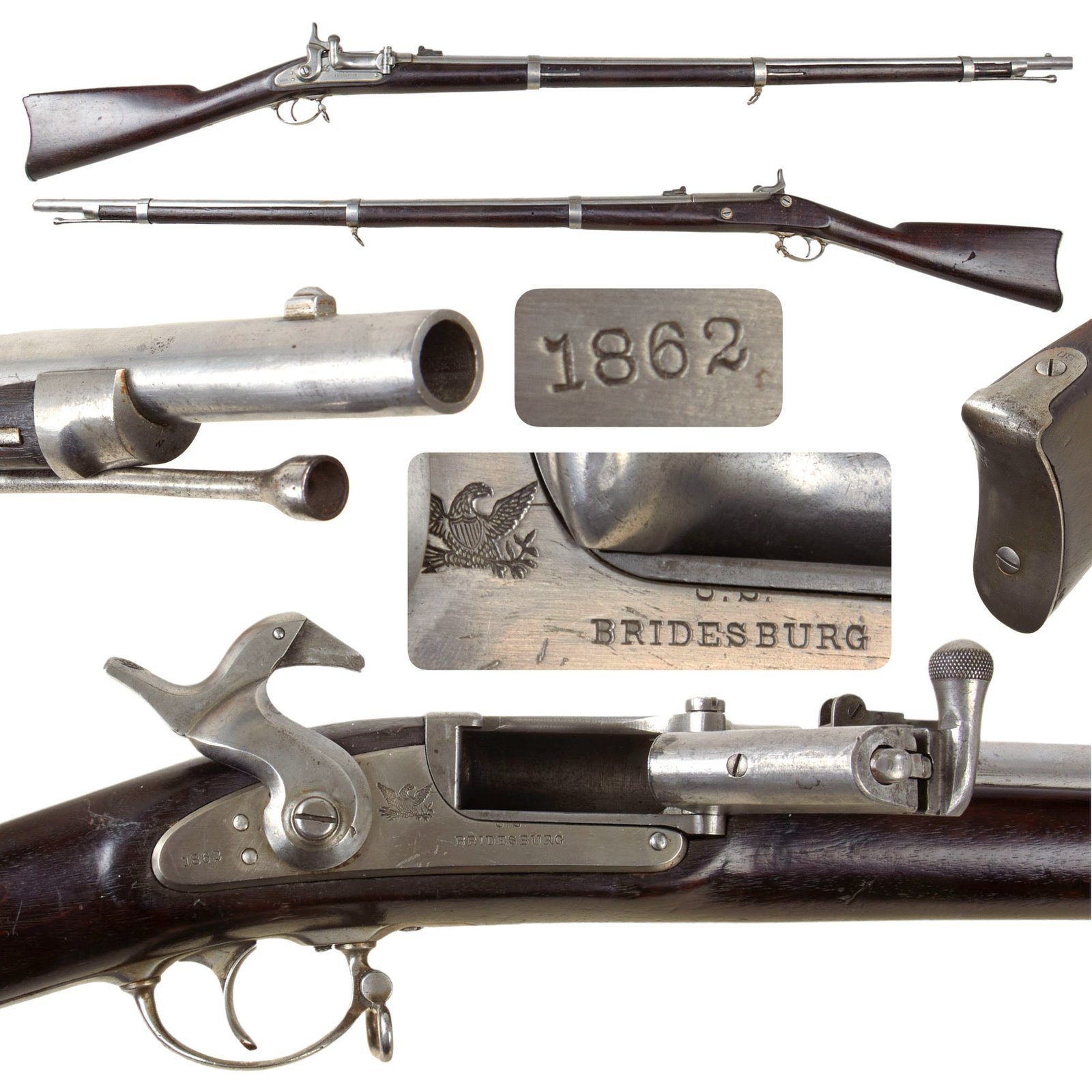Original U.S. Civil War Springfield M1861 Bridesburg Contract Rifled Musket Converted to Needham Breechloader - dated 1862