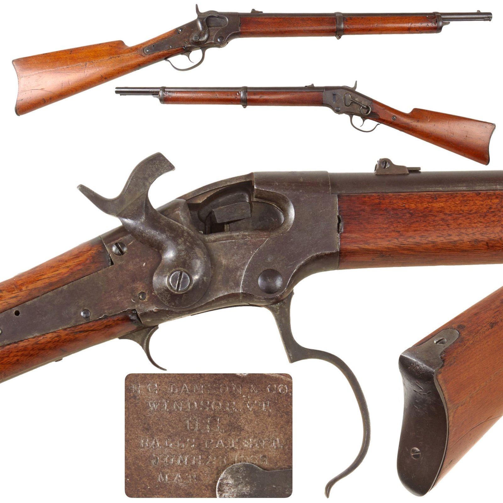 Original U.S. Civil War Contract E.G. Lamson & Co. Ball Patent Repeating Saddle-Ring Carbine with Magazine Cutoff - Circa 1865