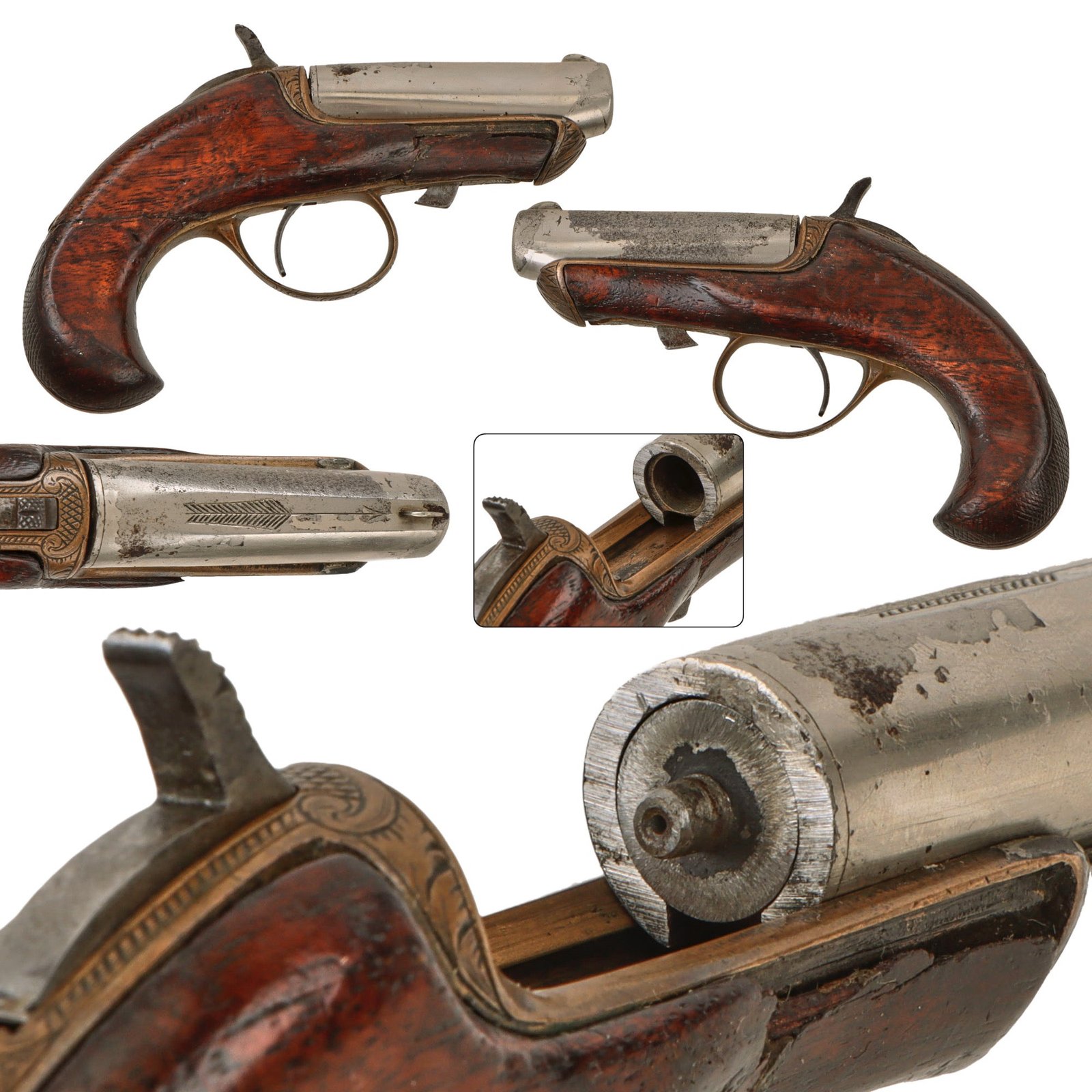 Original U.S. Williamson Patent .41 Caliber Rimfire and Percussion Single Shot Derringer by Moore Firearms Co. Serial 7048 - Circa 1866-1870