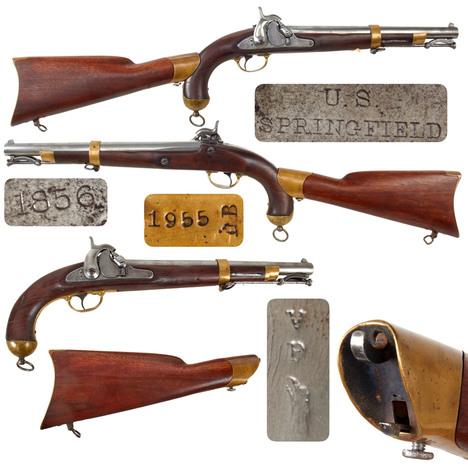 Original U.S. Civil War Era Springfield Model 1855 Percussion Pistol-Carbine with Rare Detachable Shoulder Stock – Dated 1856