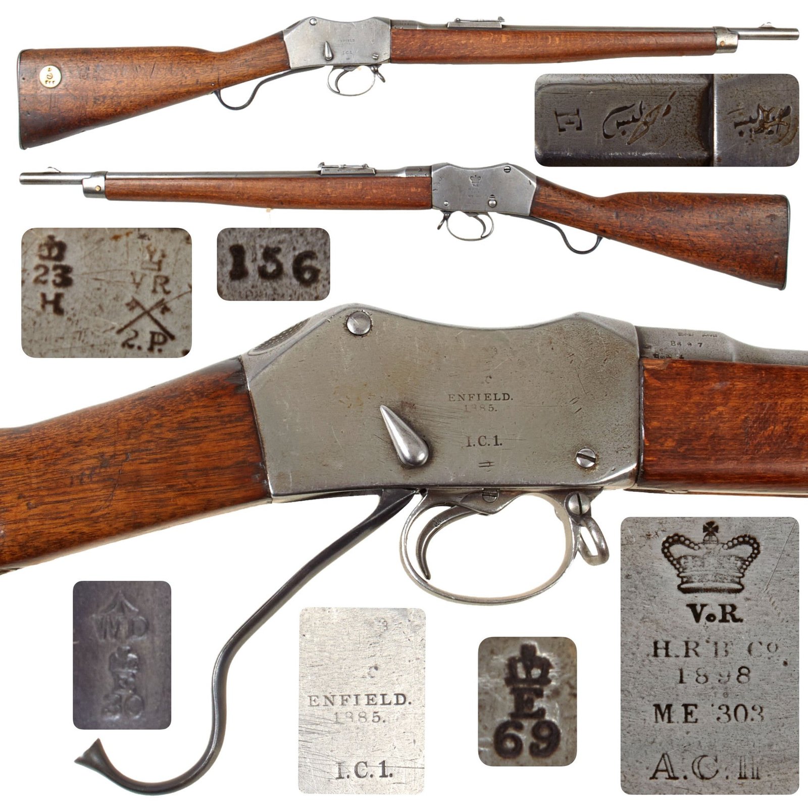Original British Martini-Enfield .303 A.C.II. Artillery Carbine by R.S.A.F. Enfield - Dated 1885 and Converted 1898