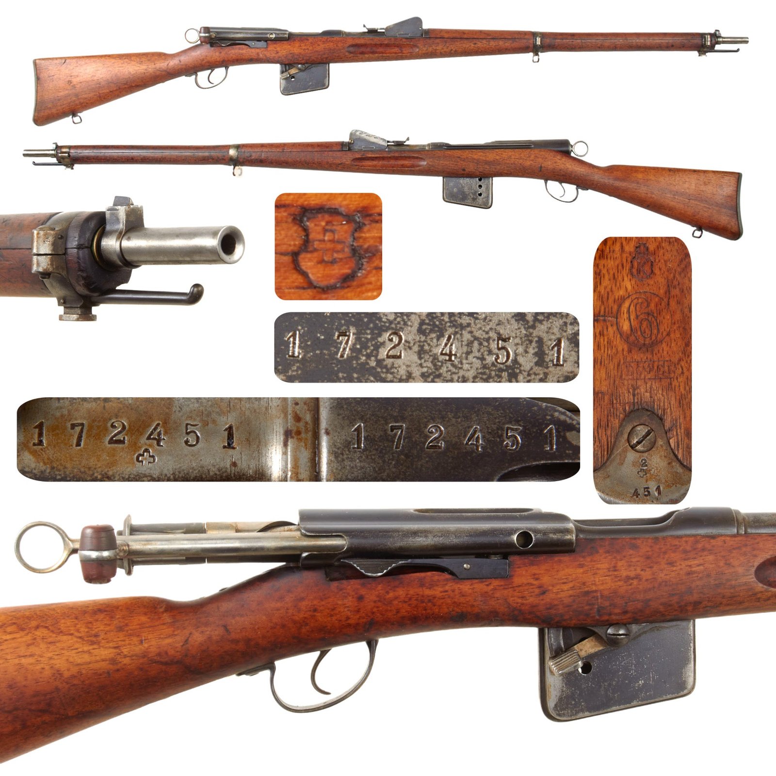 Original Swiss First Model 1889 Schmidt-Rubin Magazine Infantry Rifle with Excellent Bore - Matching Serial 172451