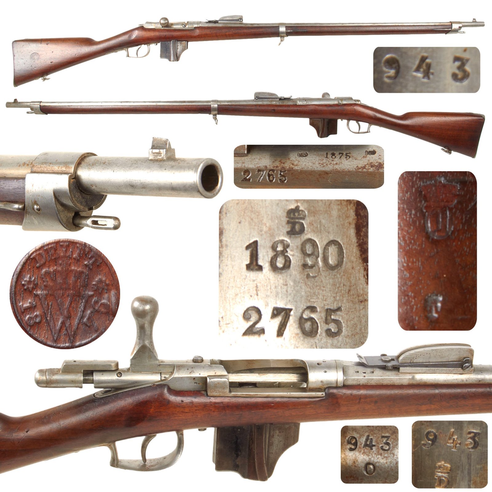 Original Dutch Beaumont-Vitali M1871/88 Bolt Action Magazine Conversion Rifle Serial 2765 - Dated 1875 and 1890