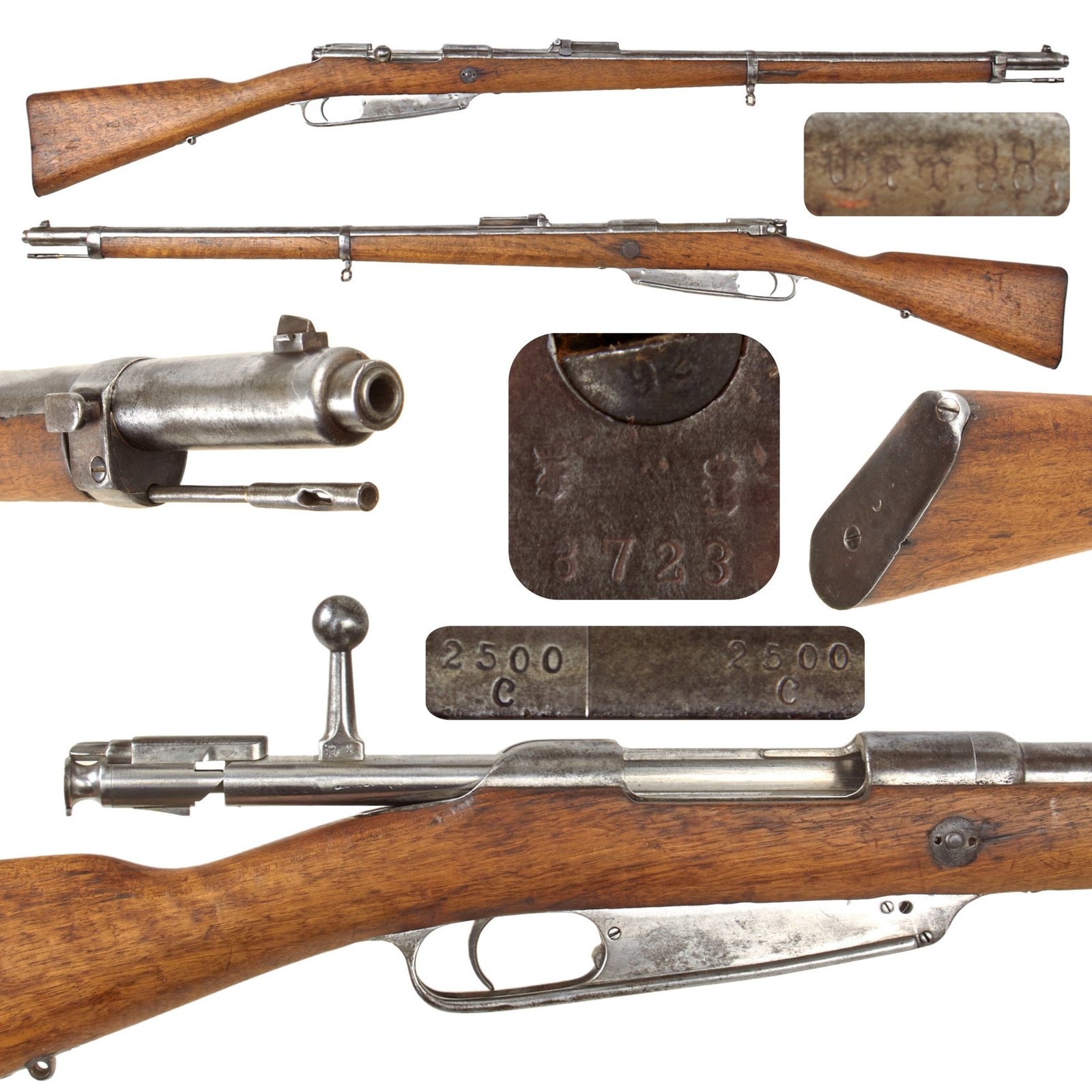 Original German Pre-WWI Gewehr 1888 Commission Rifle by ŒWG Steyr Serial 2500 c with No Turkish Markings - Dated 1891